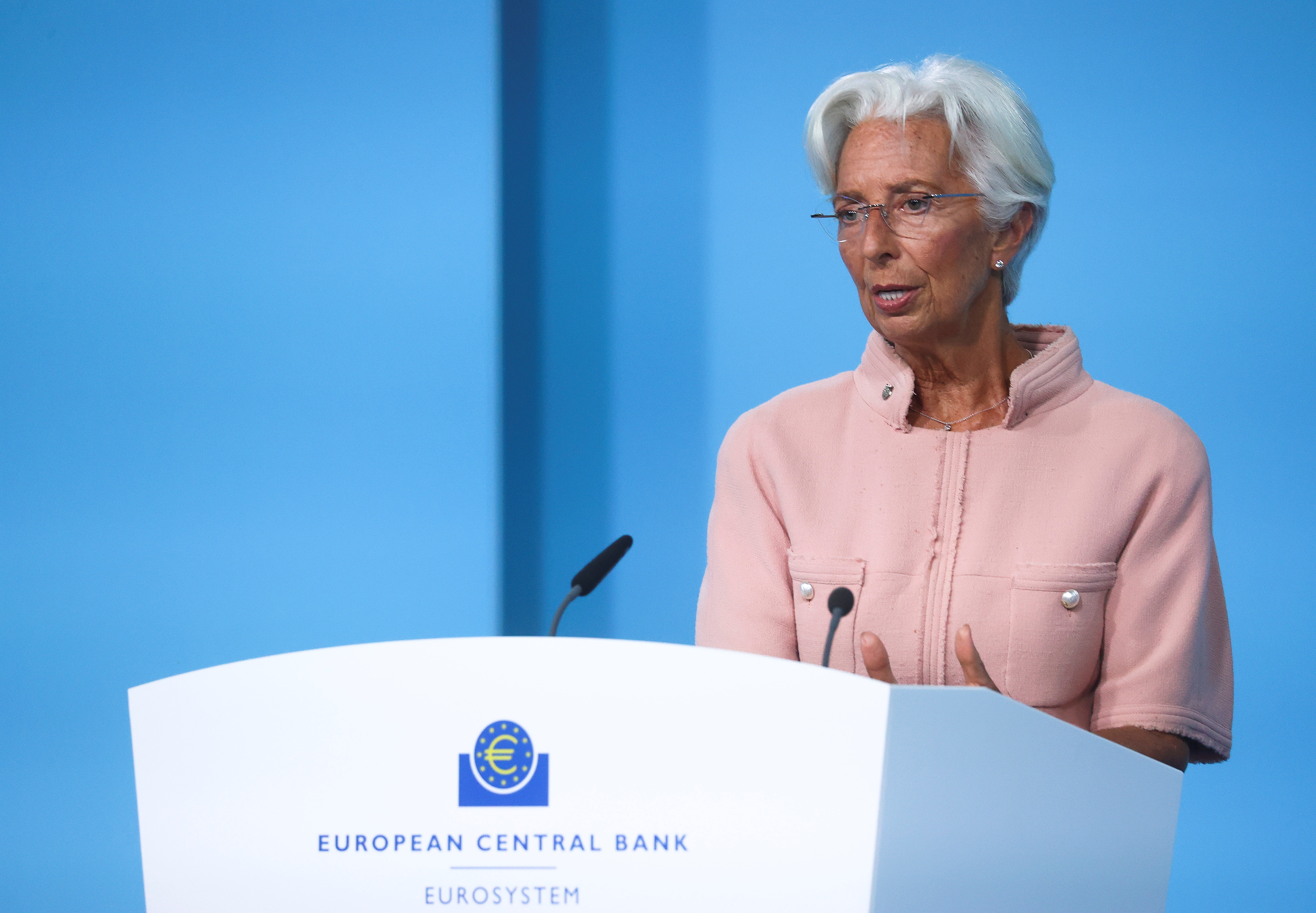 ECB President Lagarde takes part in a news conference in Frankfurt