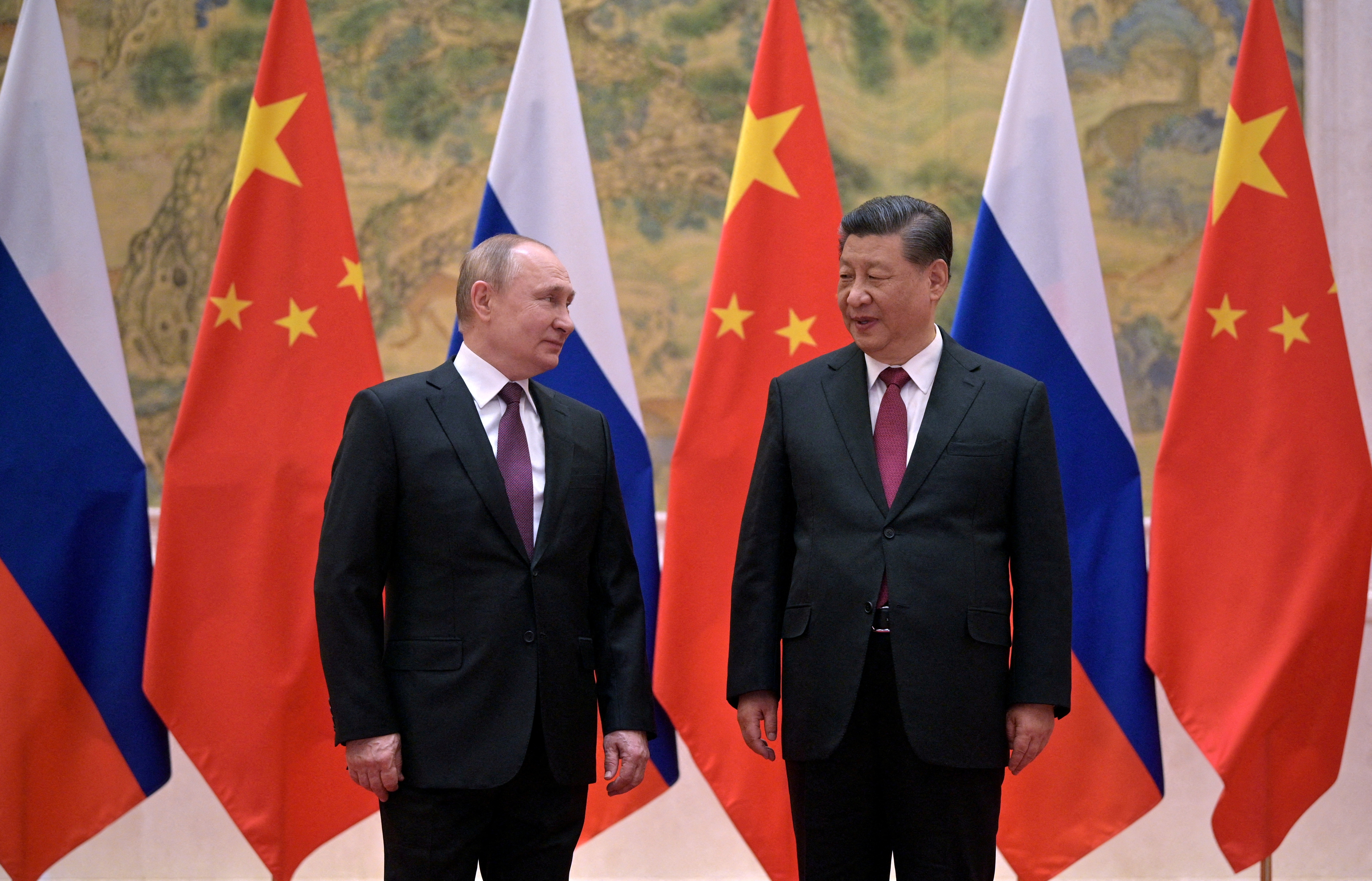 Russische president Poetin ontmoet Chinese president Xi in Peking