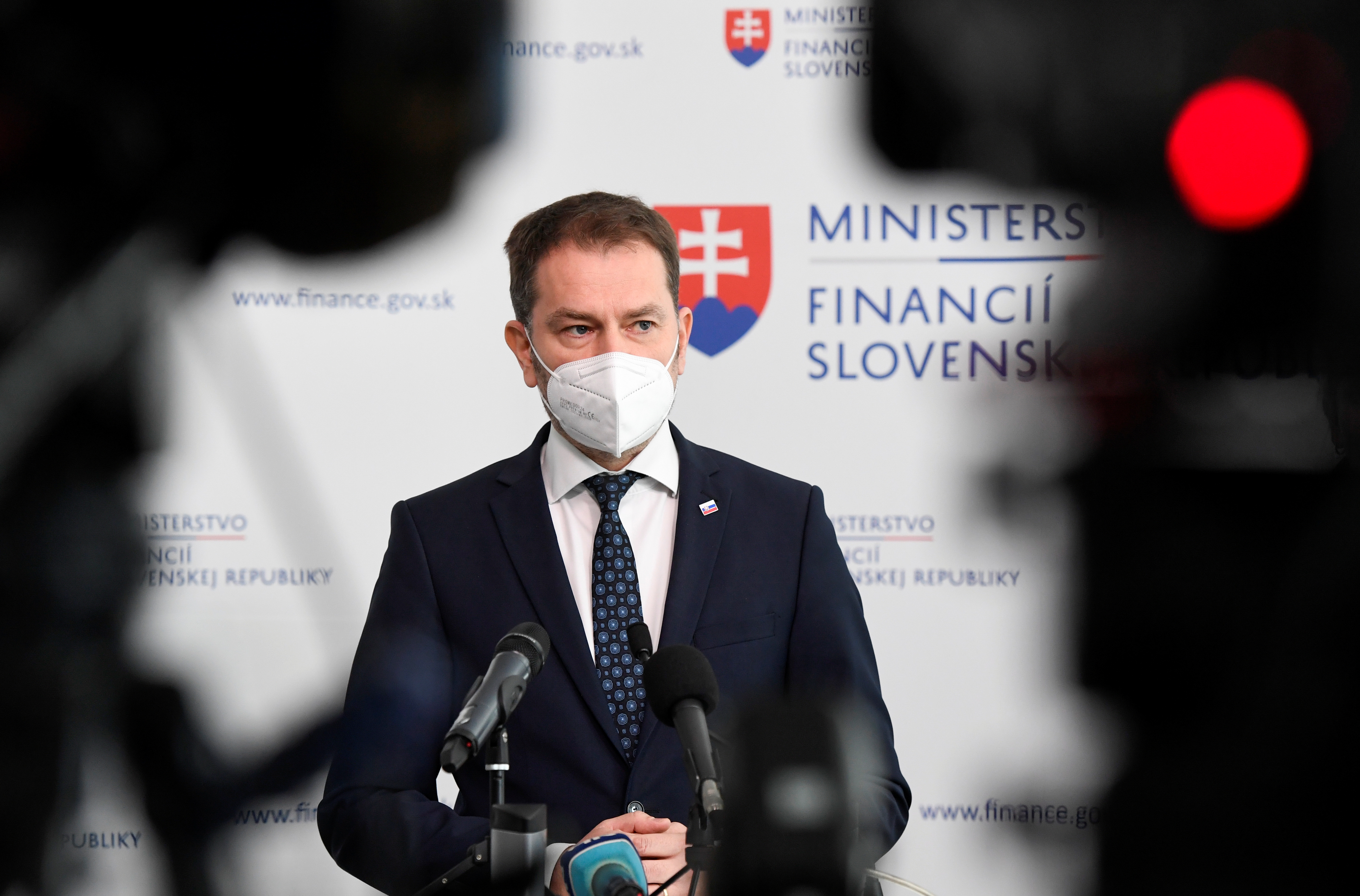 Slovak Finance Minister Matovic attends news conference in Bratislava