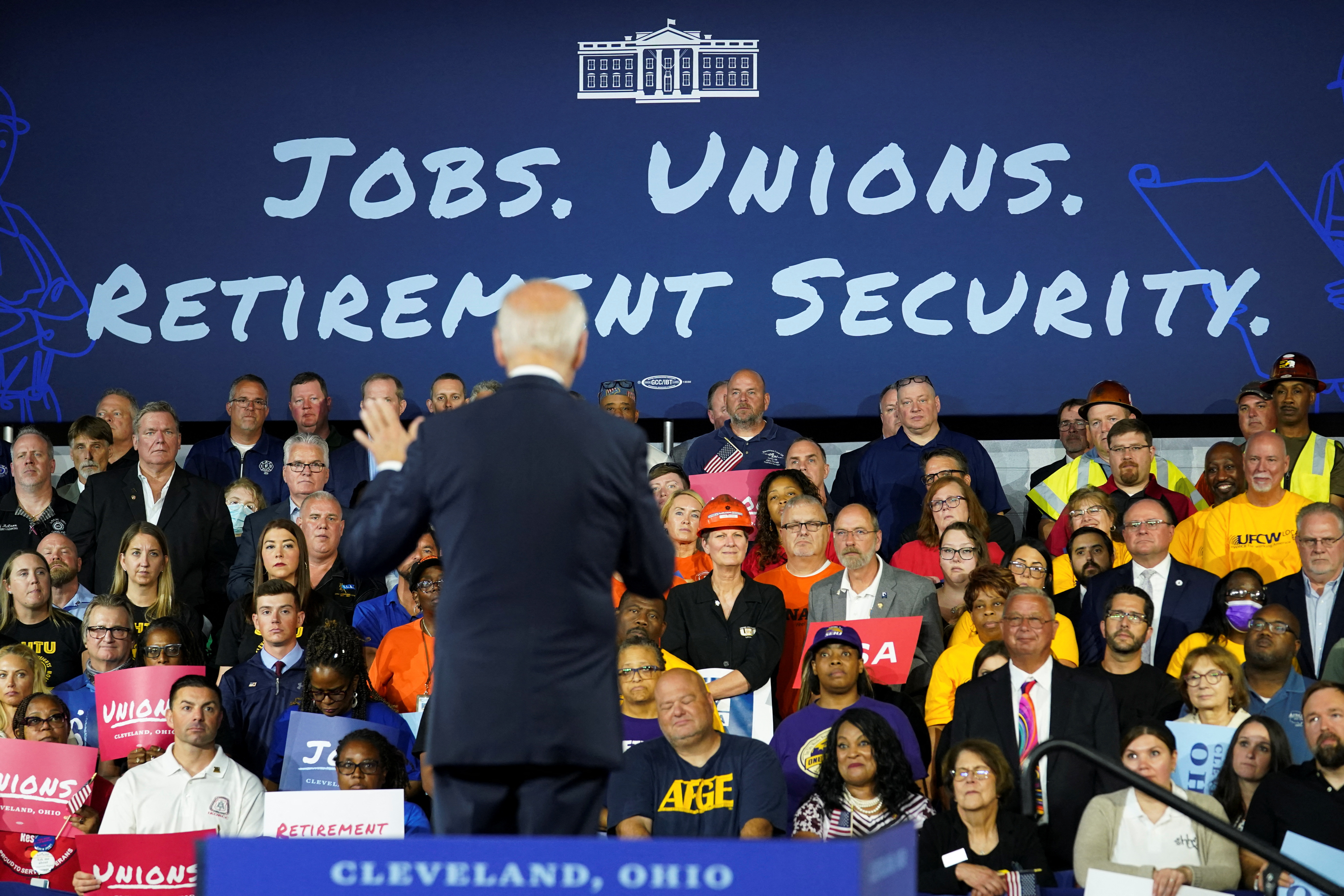 U.S. President Biden speaks about his economic agenda, in Cleveland