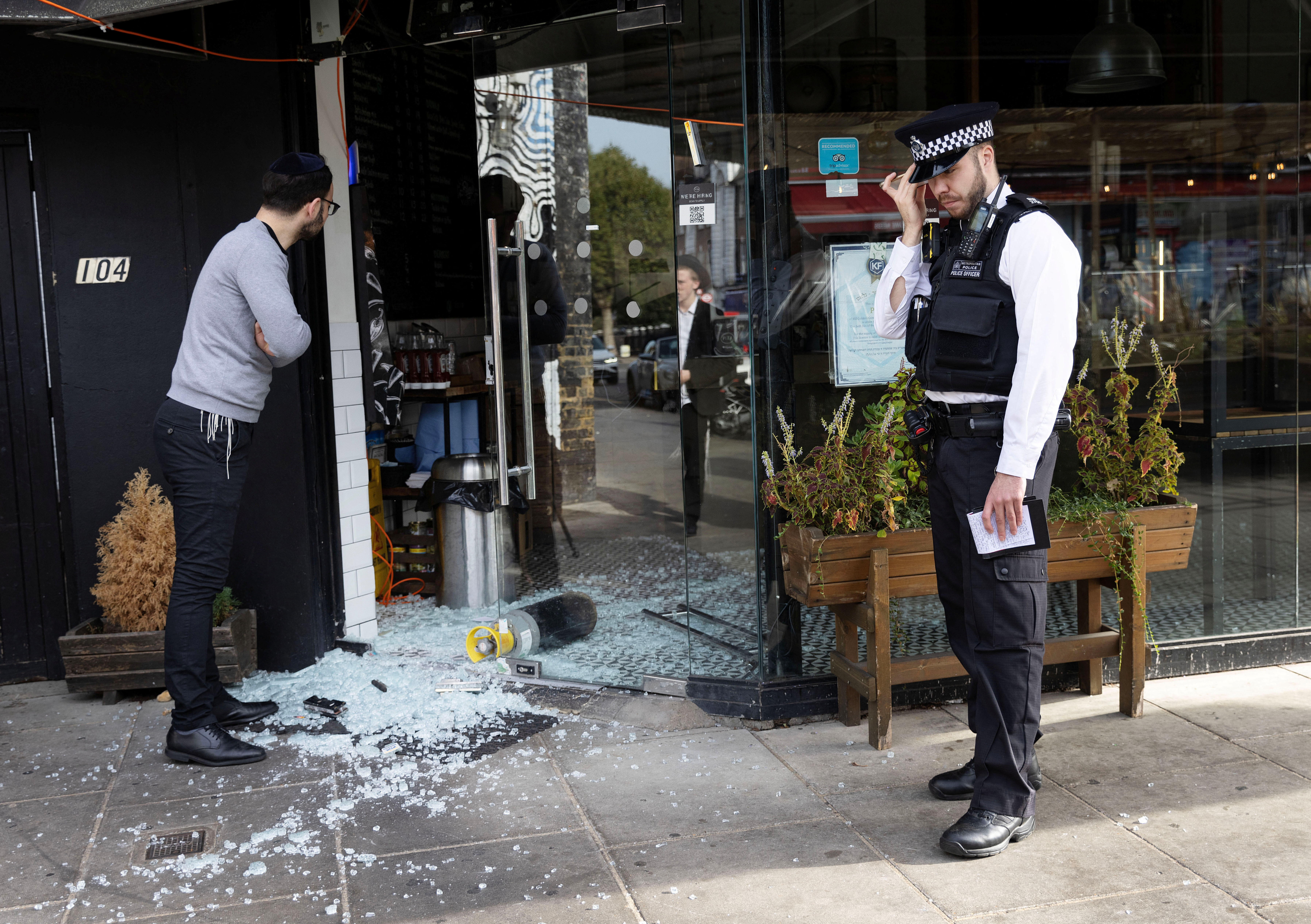 Jewish restaurant vandalised in London