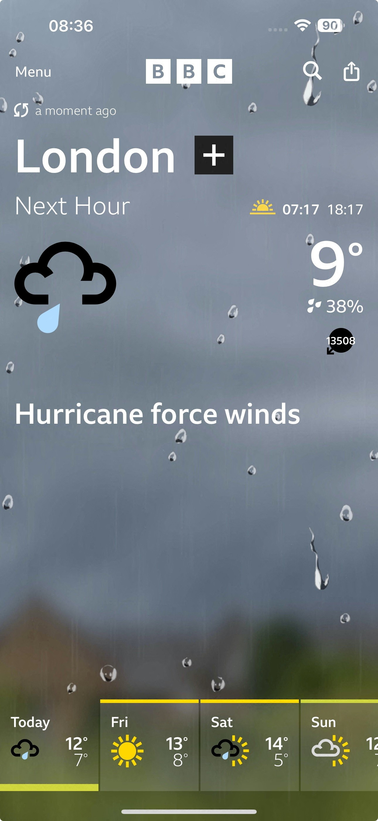 BBC Weather app wrongly shows 18,995 mph wind speeds in Britain Reuters