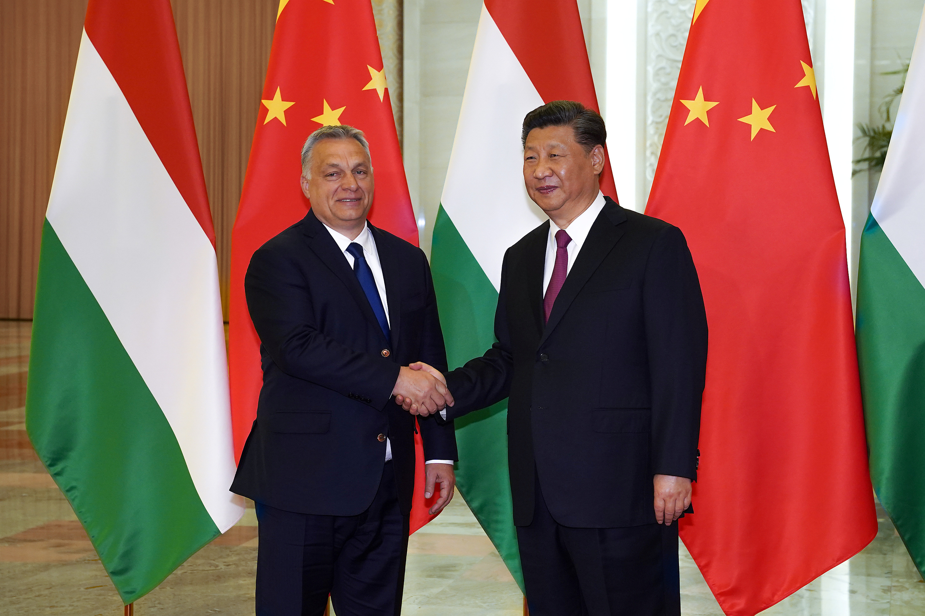 Chinese President Xi Jinping meets with Hungarian Prime Minister Viktor Orban in Beijing
