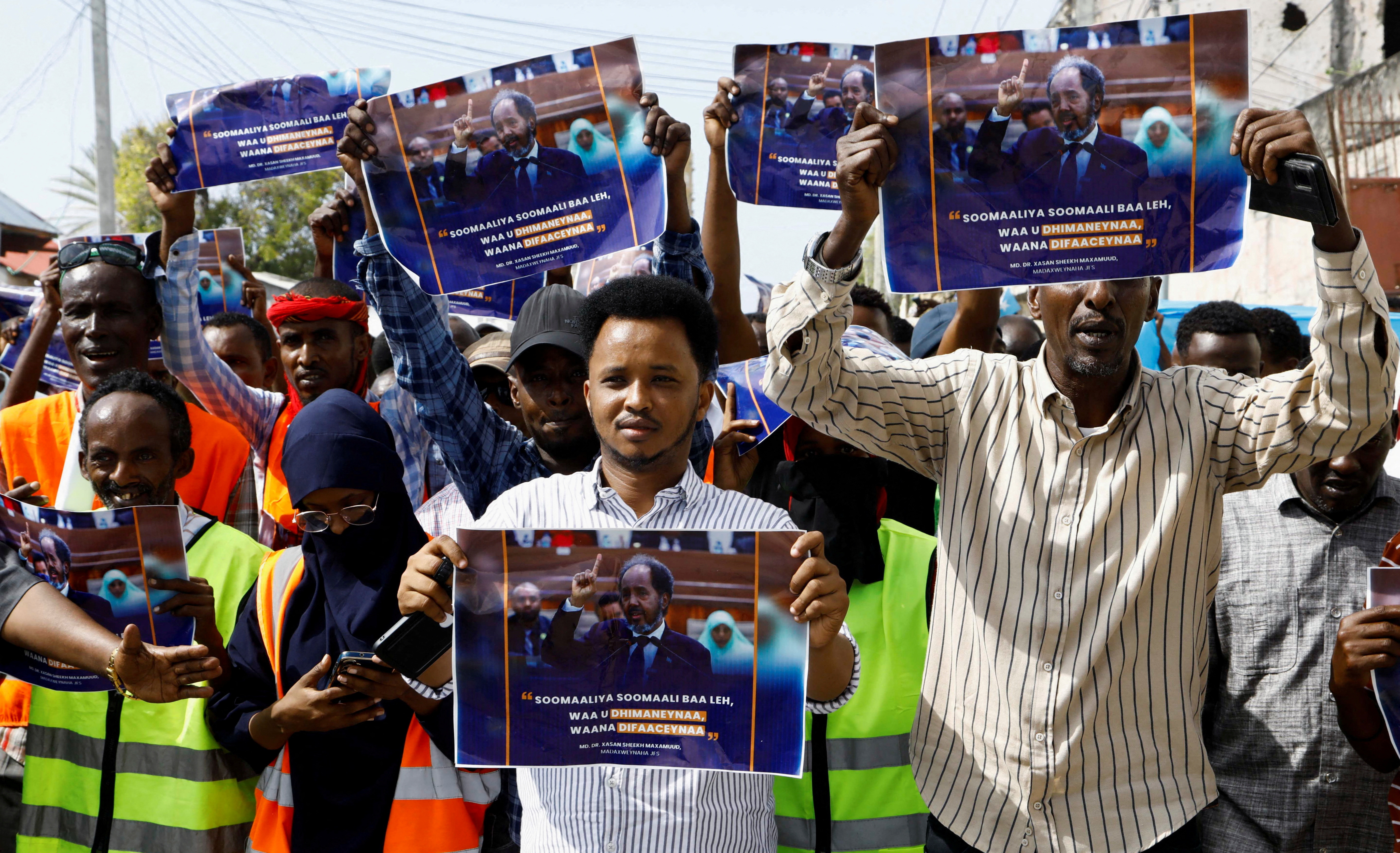 Somali people march against the Ethiopia-Somaliland port deal, in Mogadishu