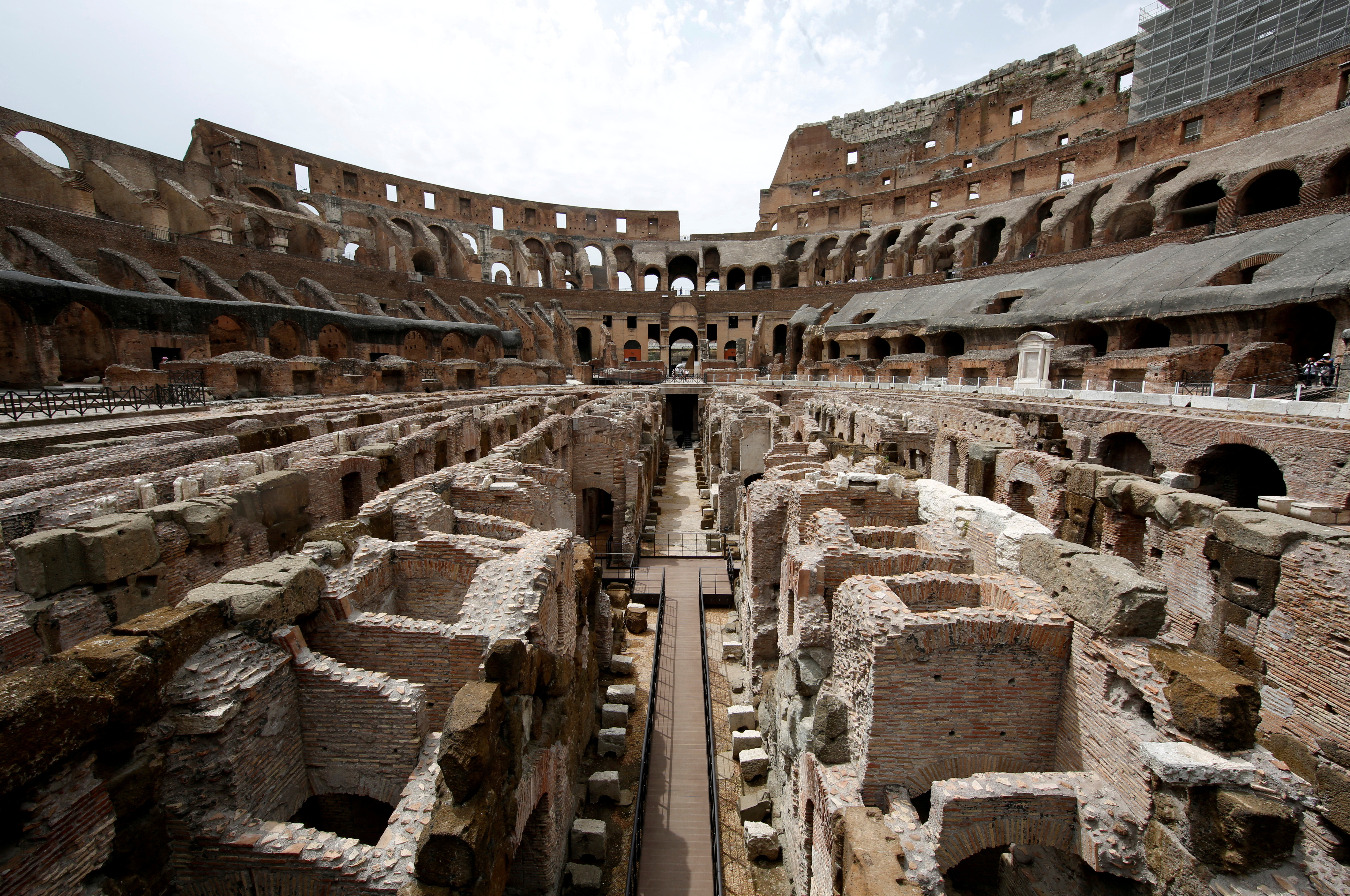 View of Colosseum after restoration project in Rome