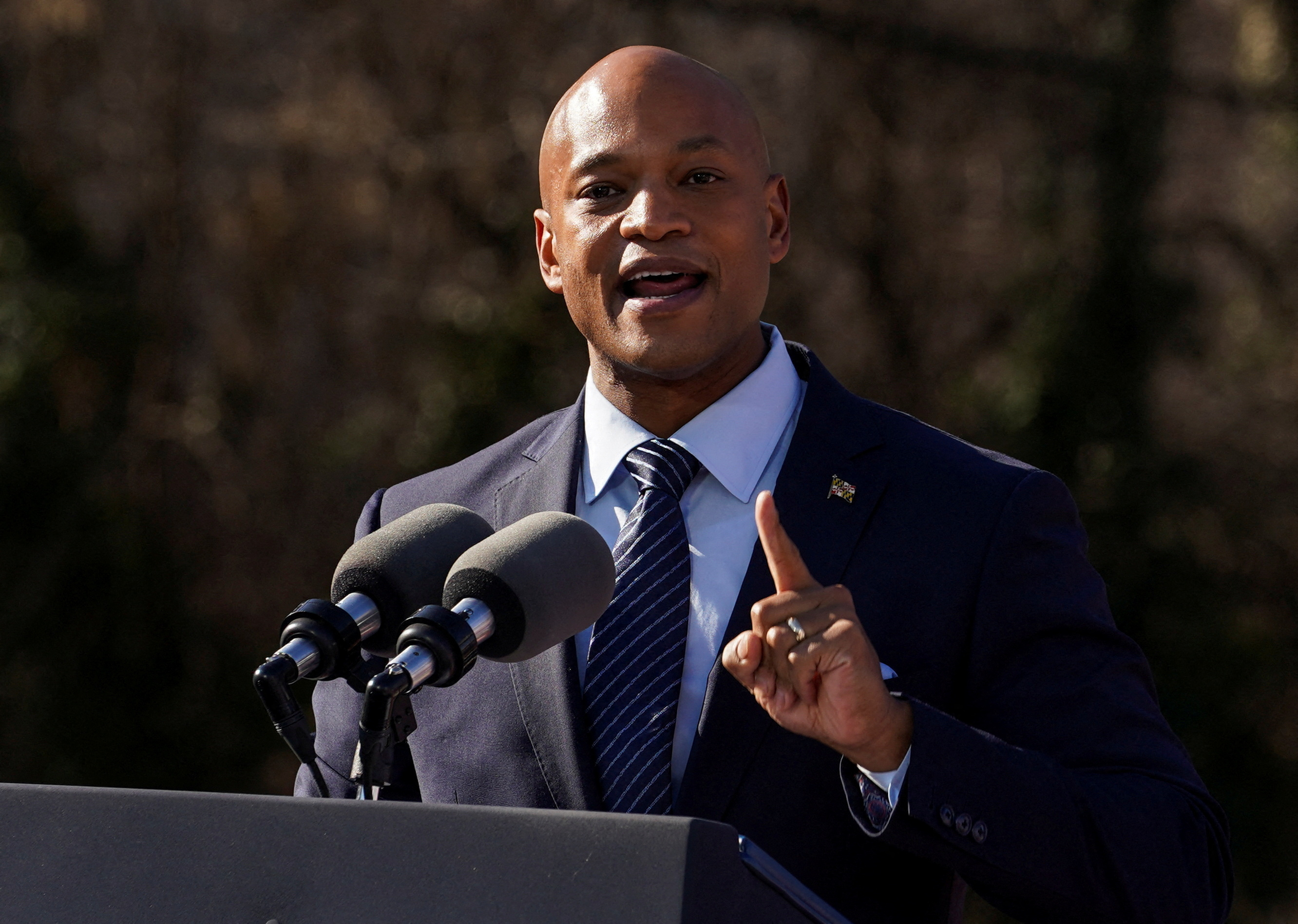 Maryland Governor Wes Moore speaks at an event in Baltimore