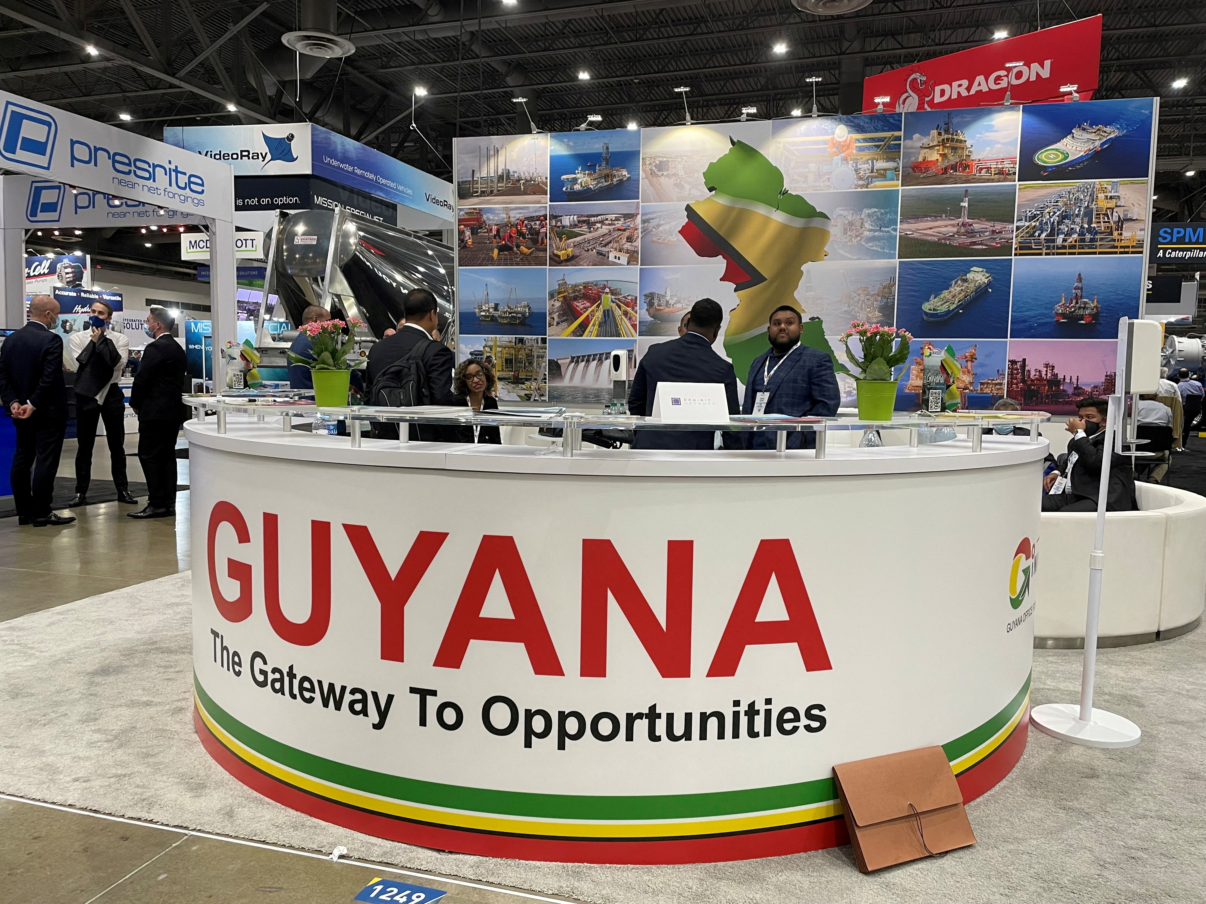 Guyana's booth at Offshore Technology Conference in Houston
