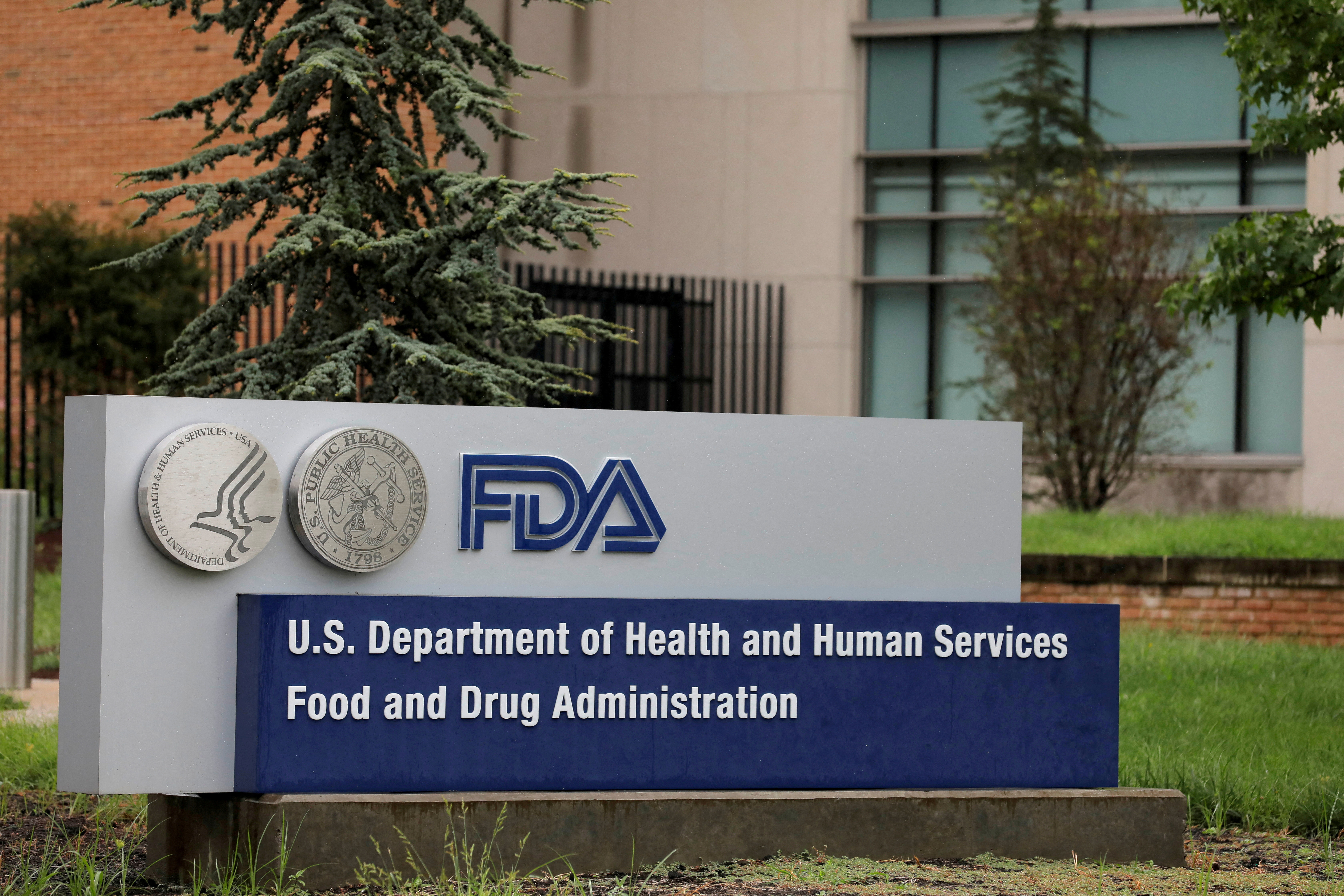 Sign is seen outside of FDA headquarters in White Oak, Maryland