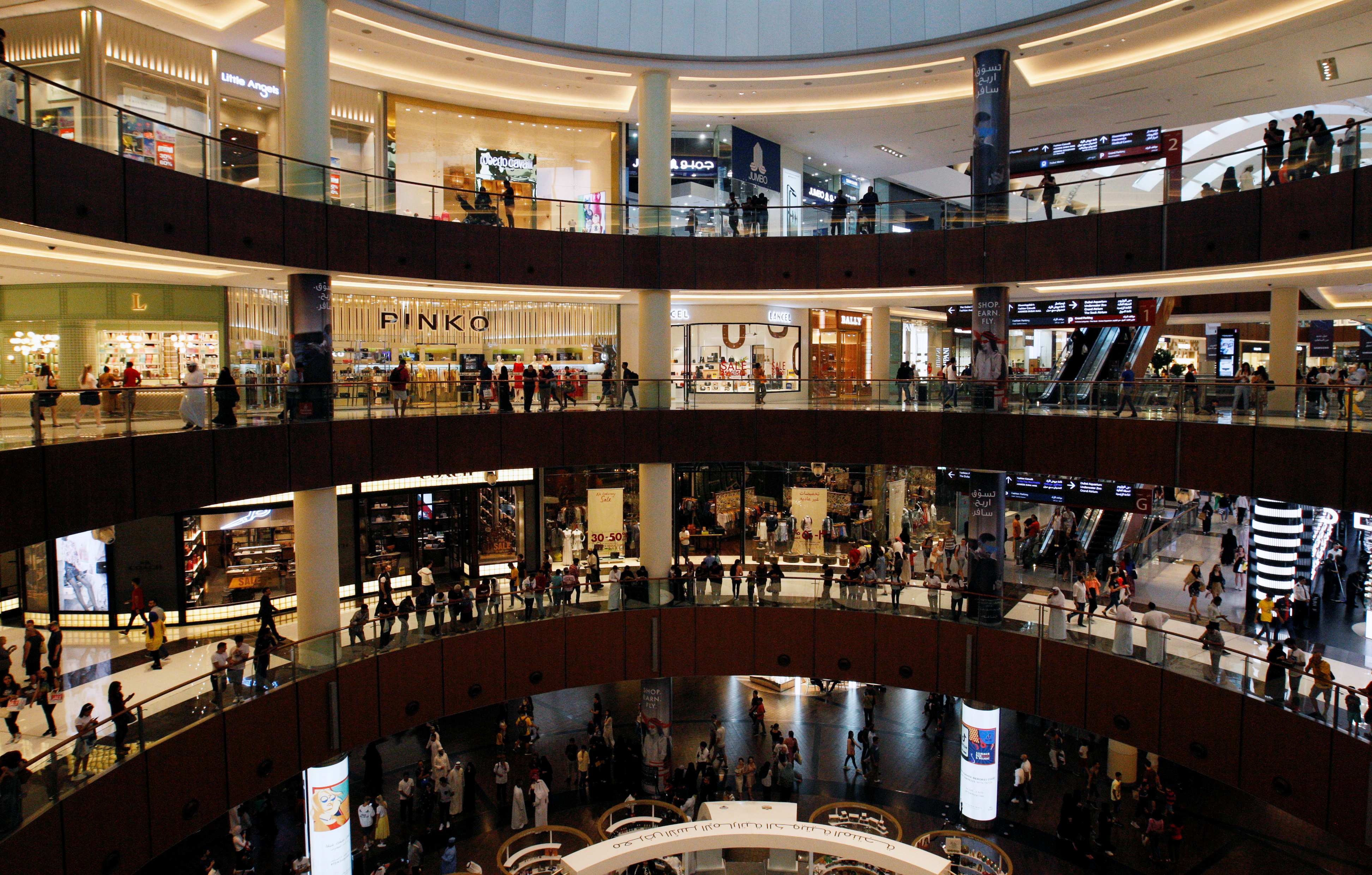 People are seen at Dubai Mall in Dubai