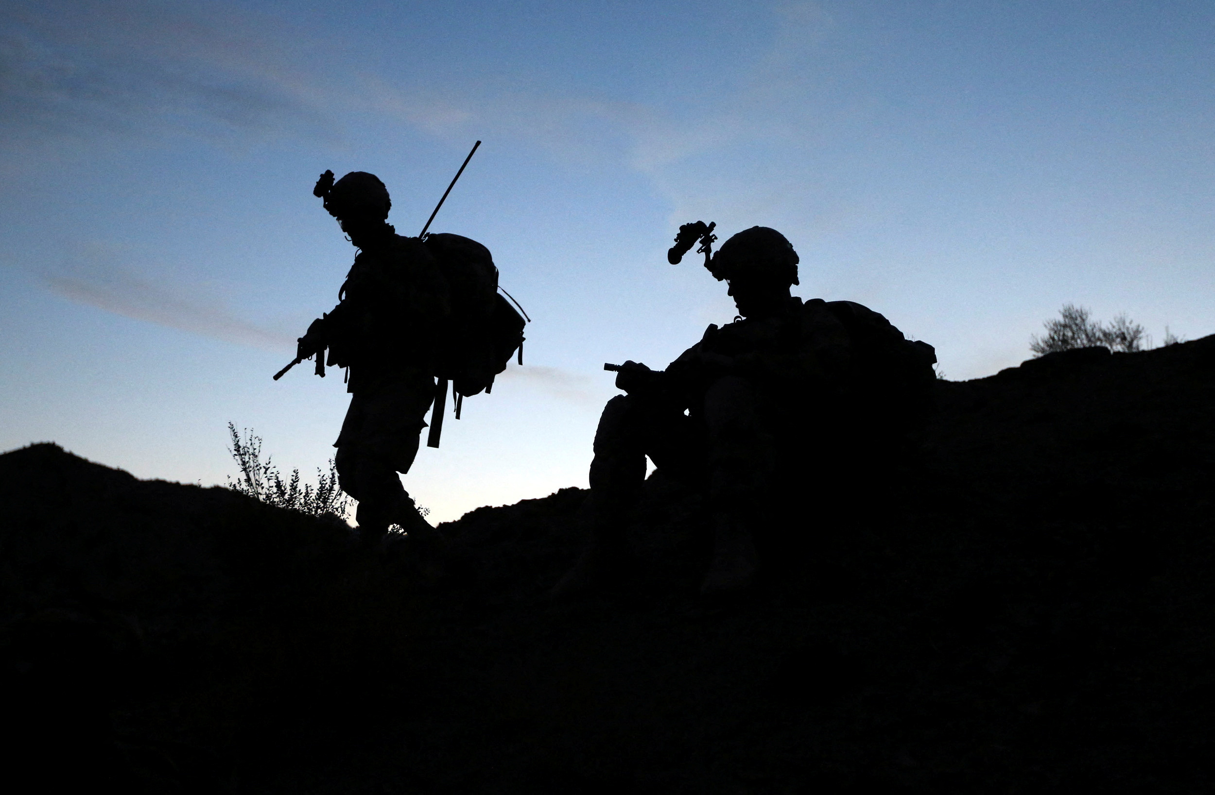 U.S soldier patrols near town of Walli Was in Paktika province near border with Pakistan