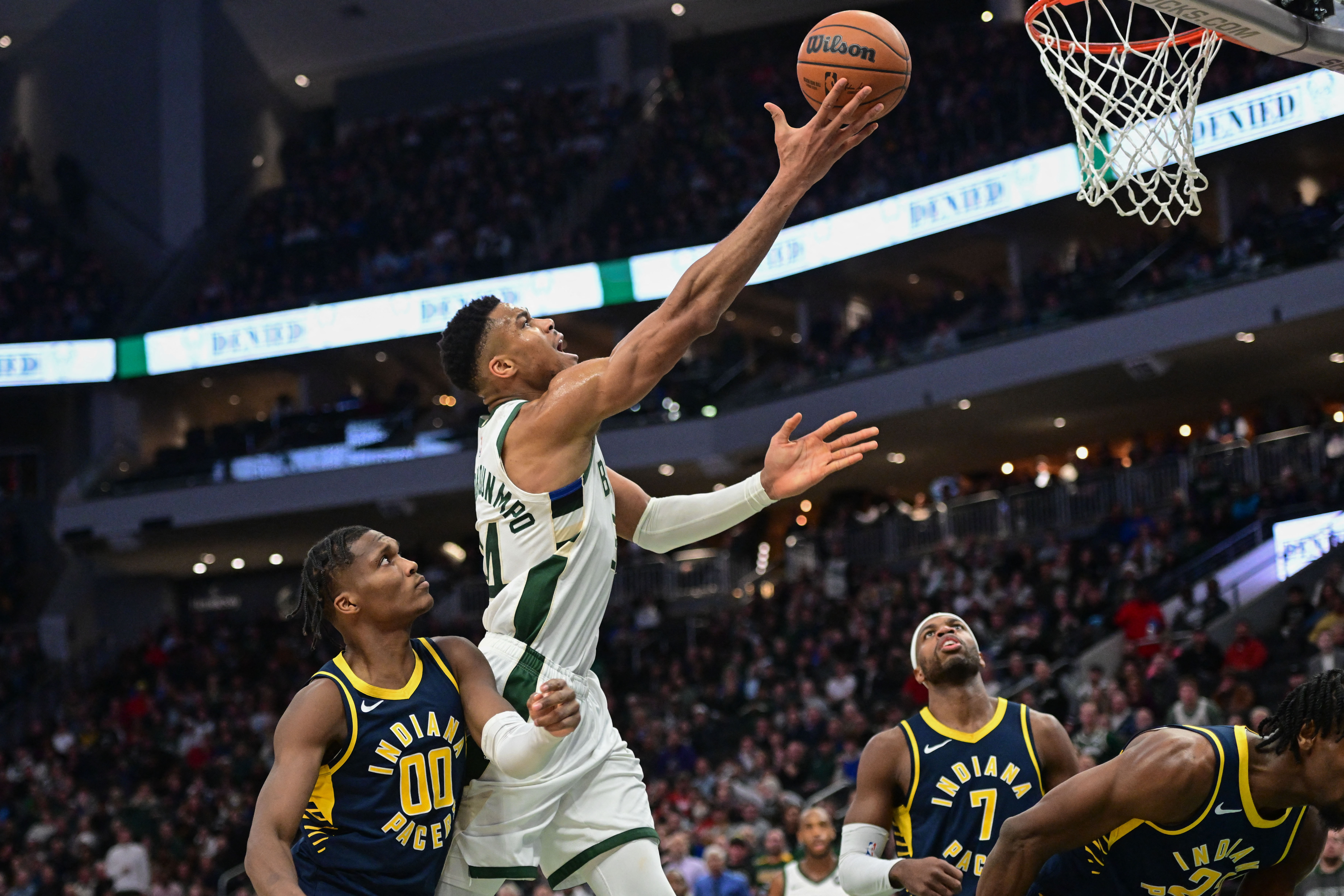 Giannis Antetokounmpo drops career-high 64 points as post-game scuffle mars Milwaukee  Bucks victory over the Indiana Pacers