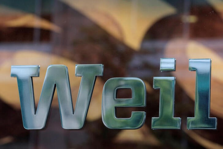 The logo of law firm Weil, Gotshal & Manges LLP is seen outside of their office in Washington, D.C.