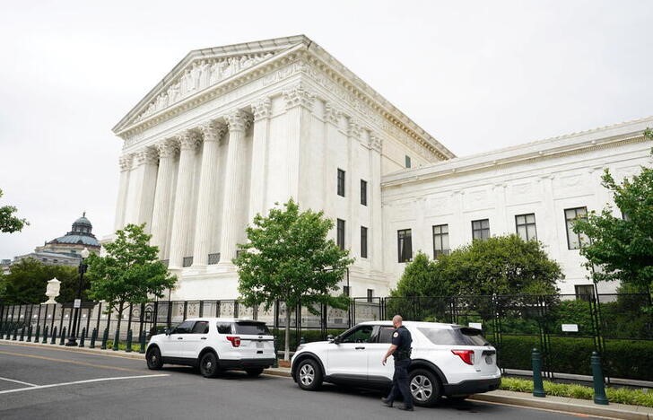 The U.S. Supreme Court is seen as justices return to the court in Washington