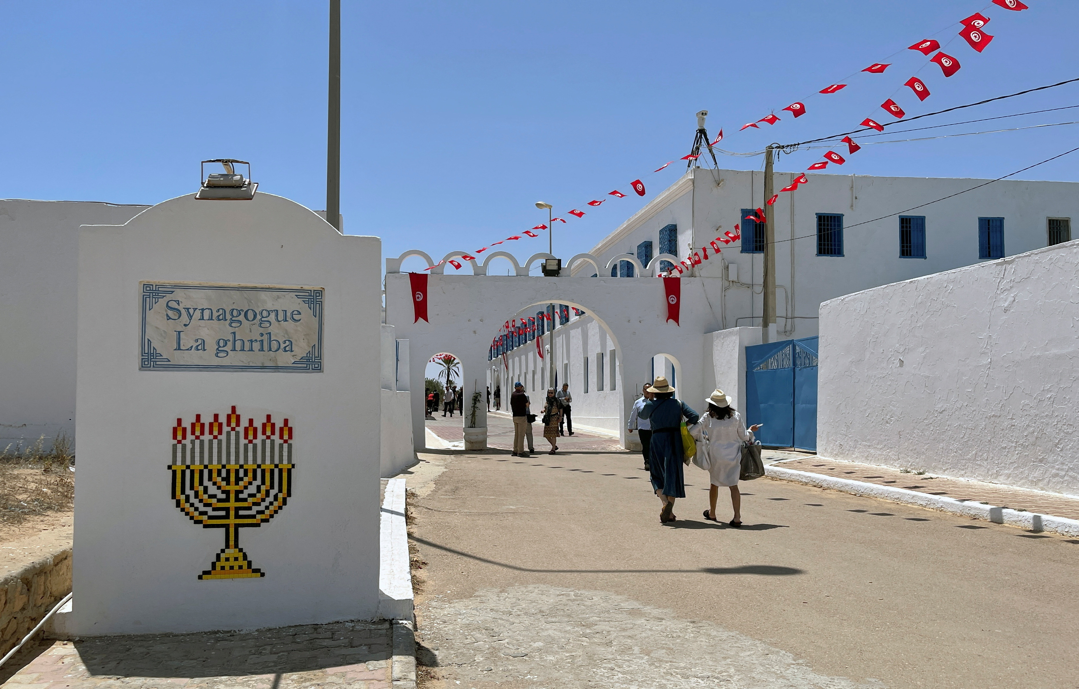 Jewish worshippers arrive at the Ghriba synagogue, during an annual pilgrimage in Djerba