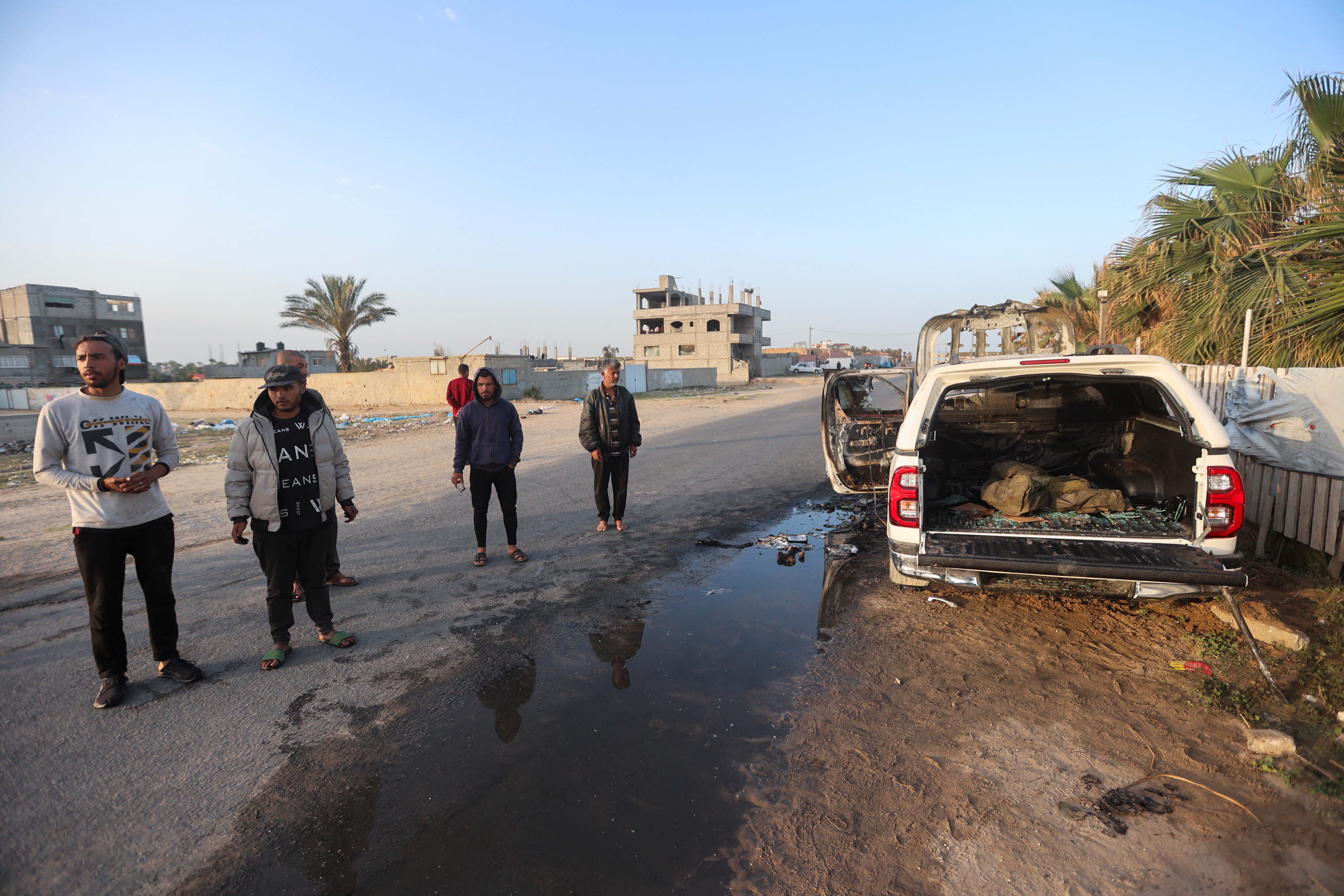 Site of a strike on WCK vehicle in central Gaza Strip