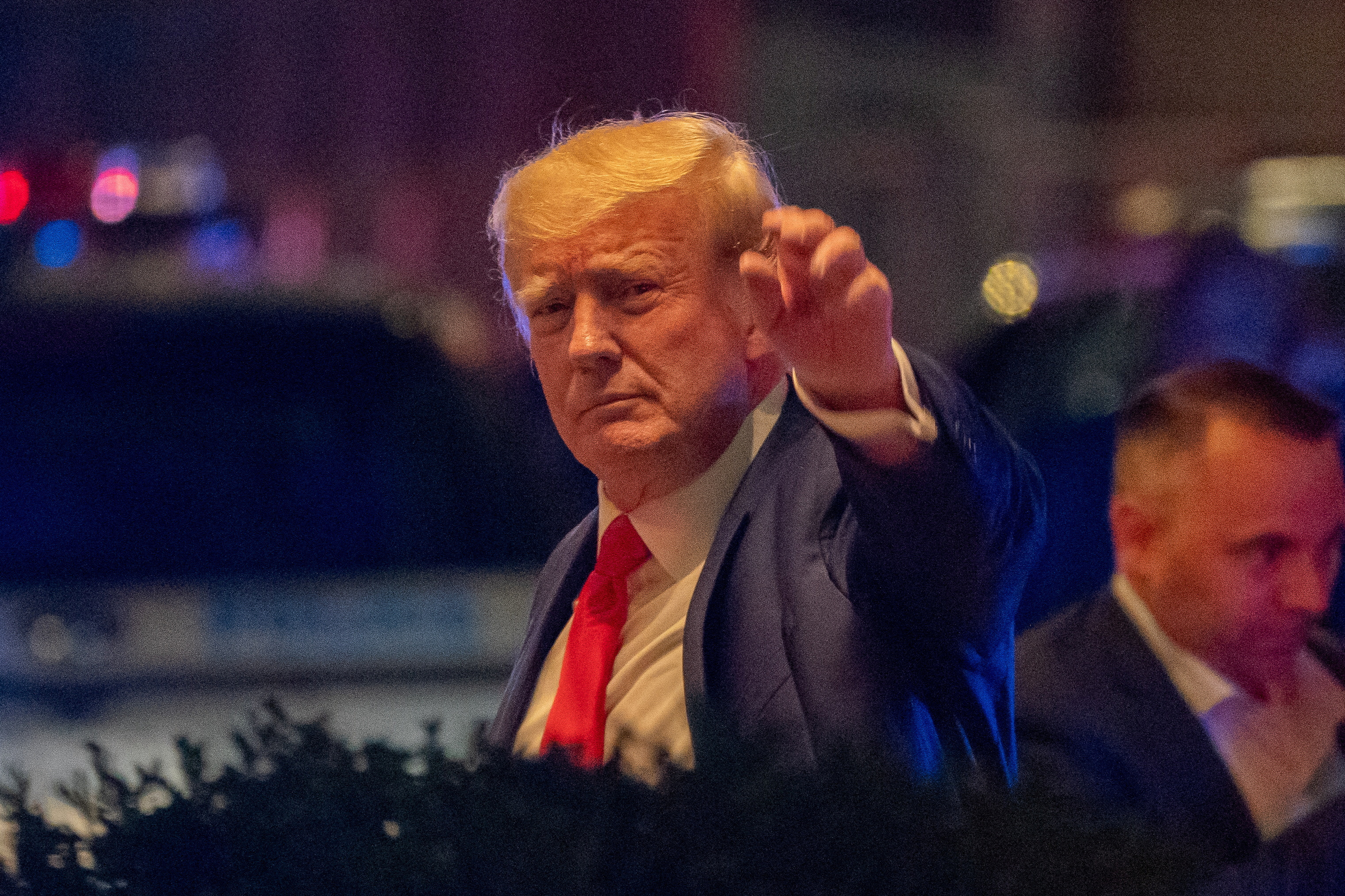 Donald Trump arrives at Trump Tower in New York City