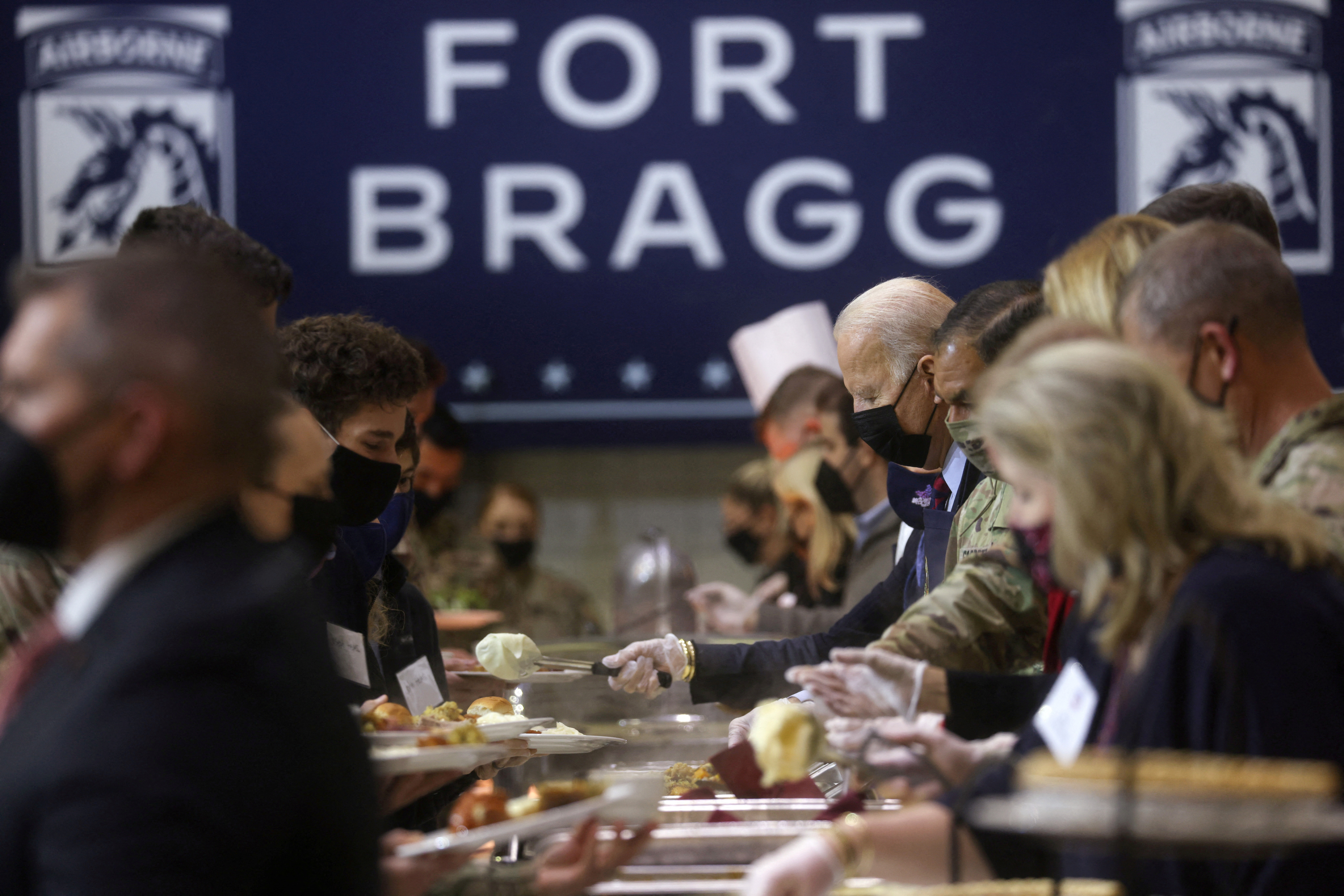 U.S. President Biden attends Thanksgiving event at Fort Bragg