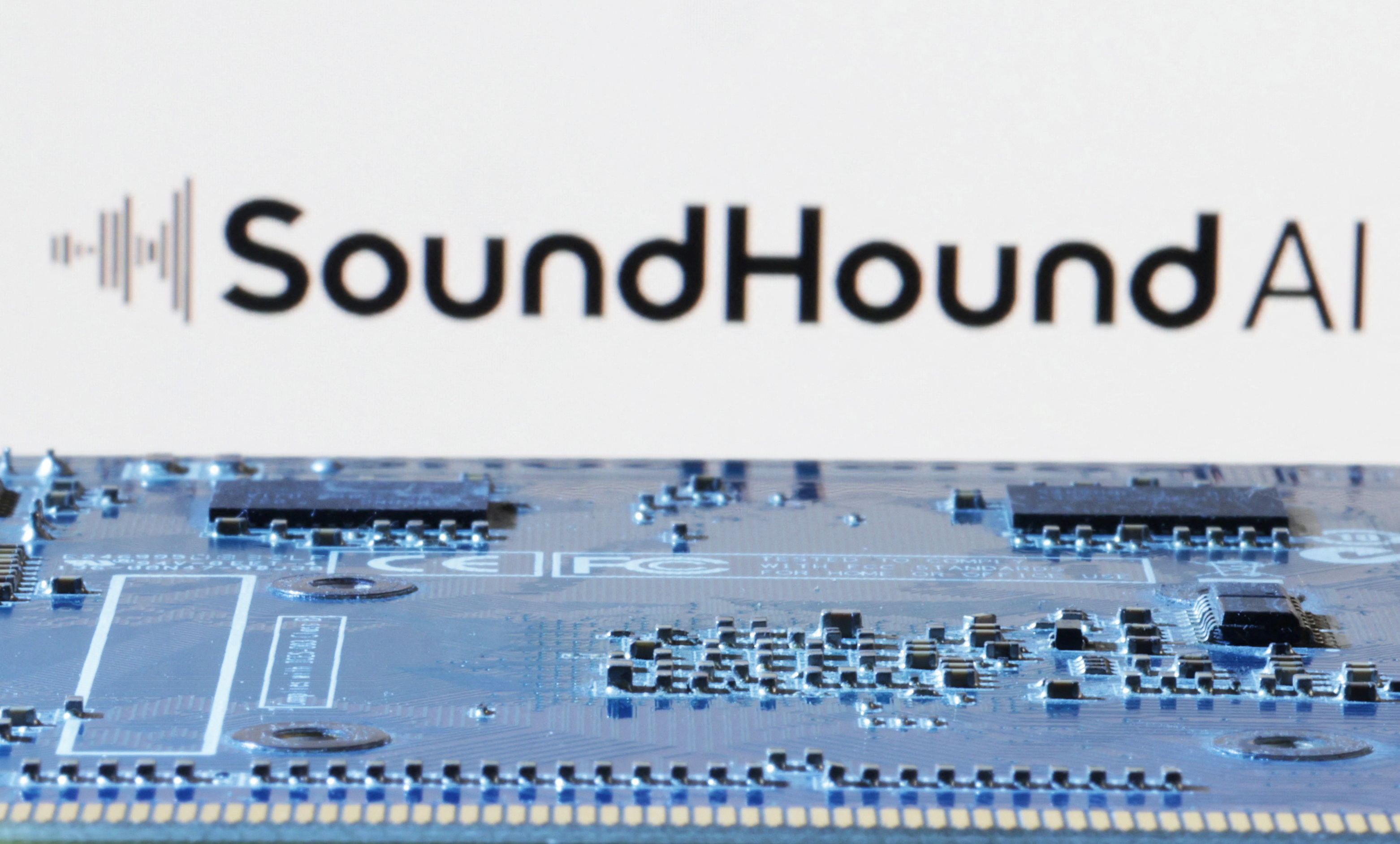 Illustration shows SoundHound AI logo