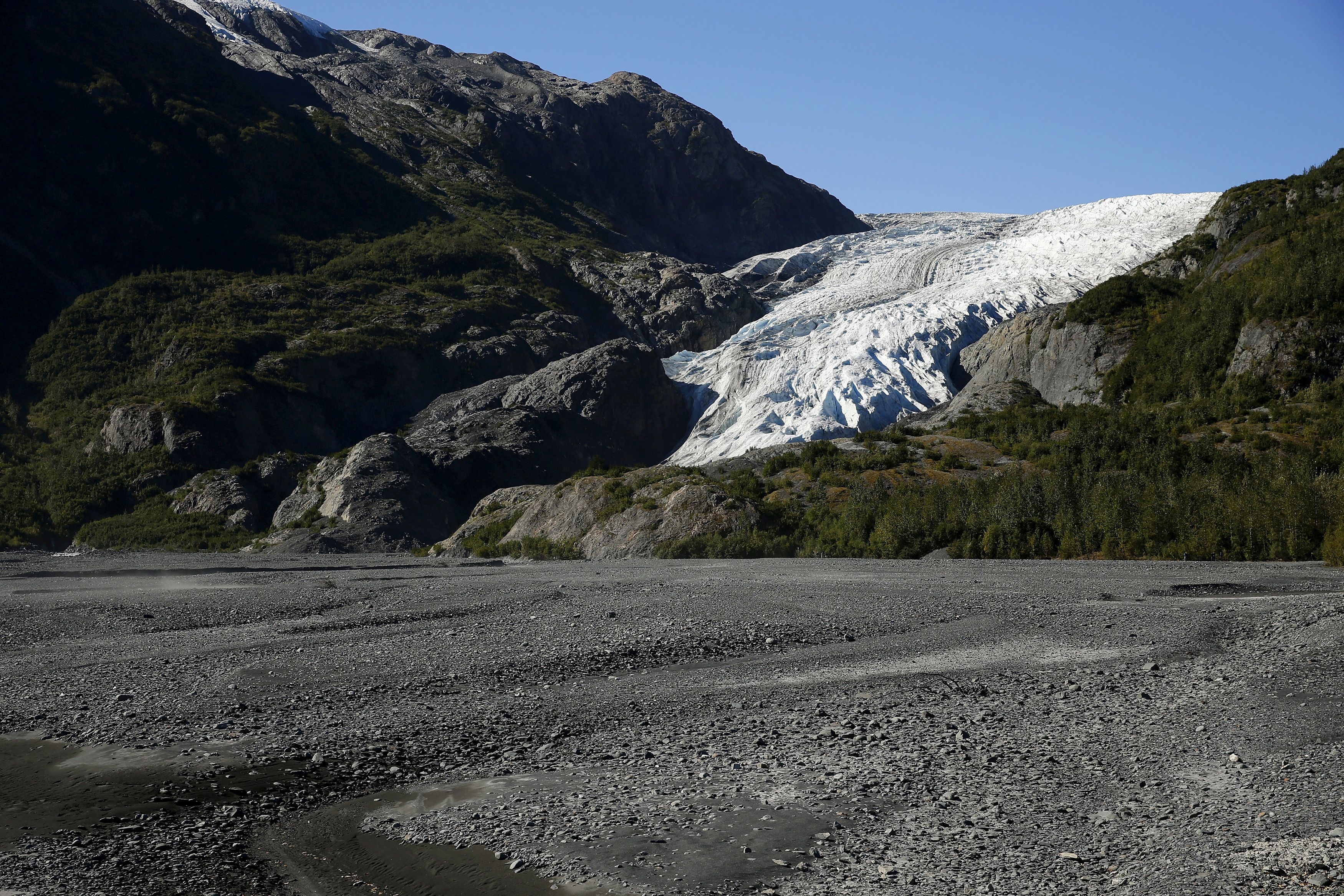 A general view of the Exit Glacier is seen at Kenai Fjords National Park in Seward
