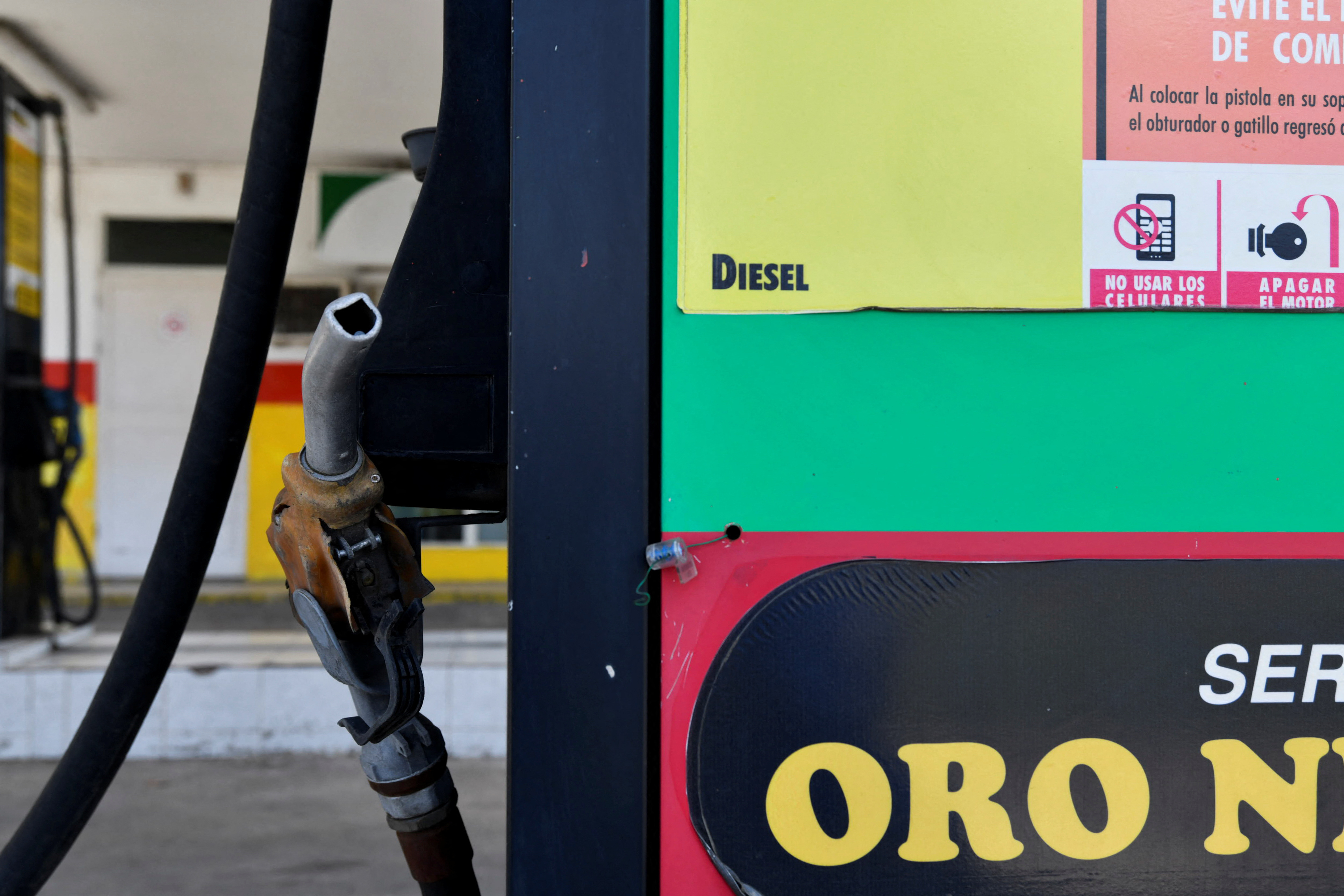 A pump is pictured at a petrol station, in Havana