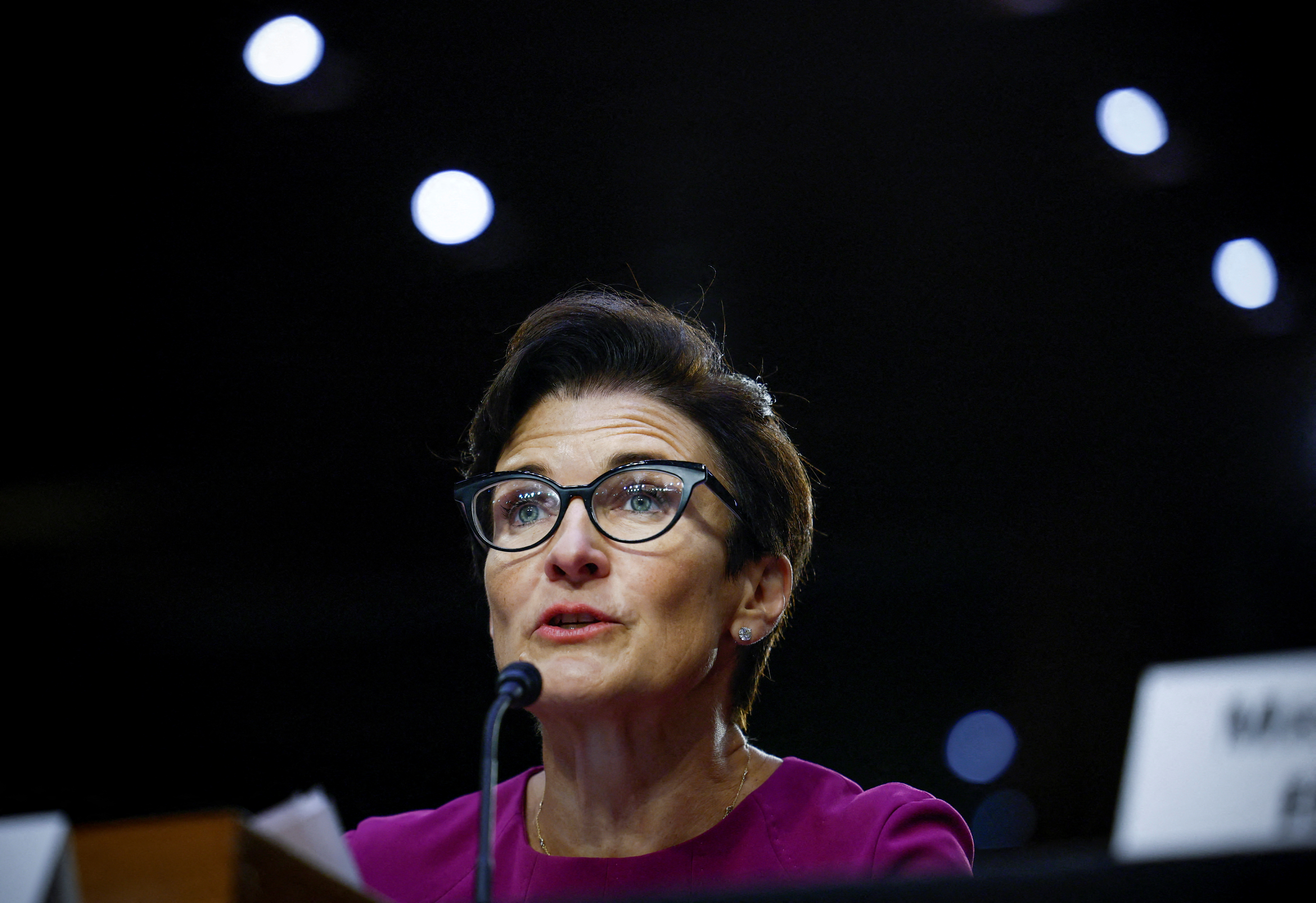 Chief executives of the country's largest banks testify at a Senate Banking, Housing, and Urban Affairs hearing on Capitol Hill in Washington