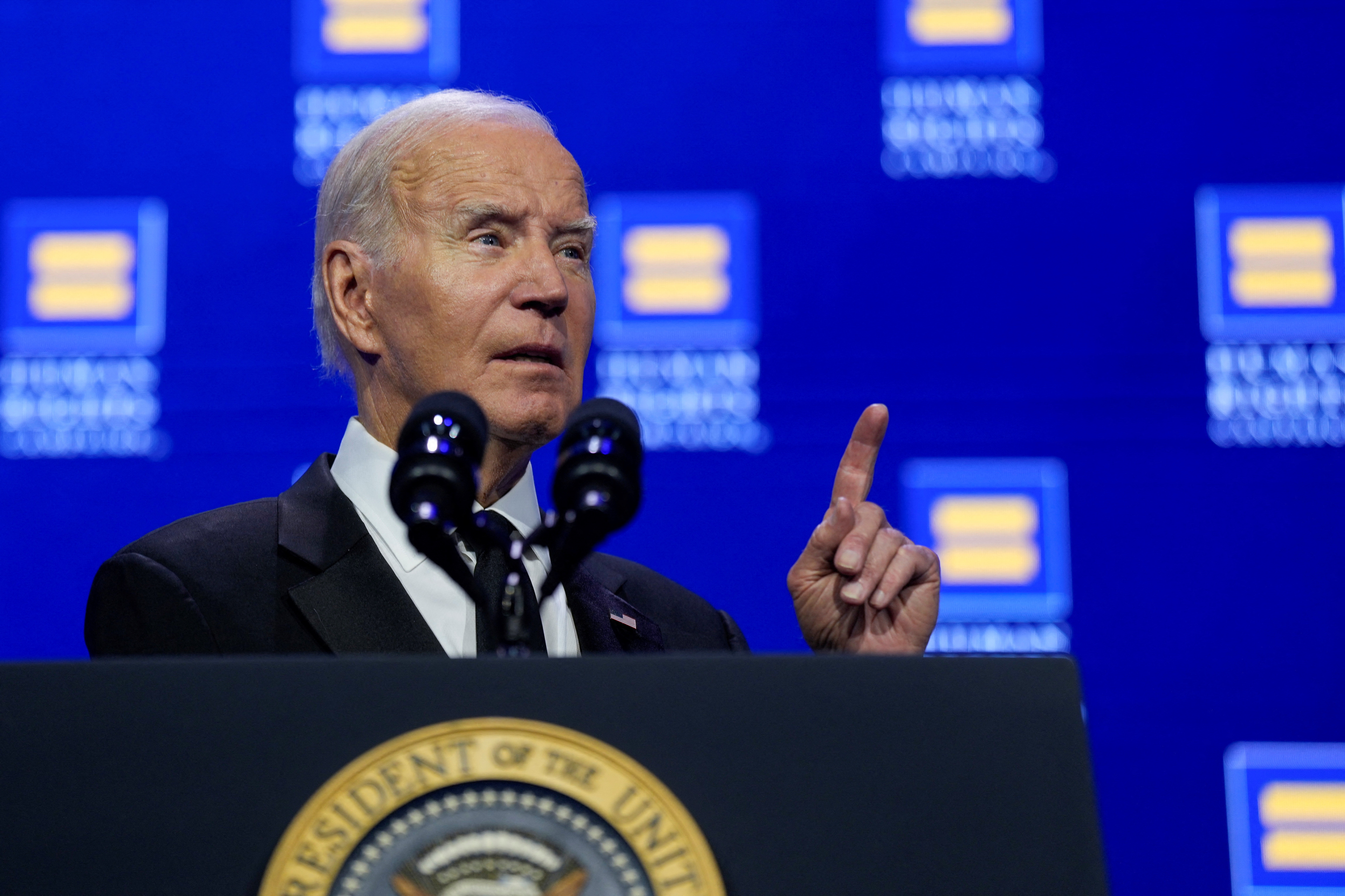 U.S. President Biden attends a dinner hosted by the Human Rights Campaign at the Washington Convention Center in Washington