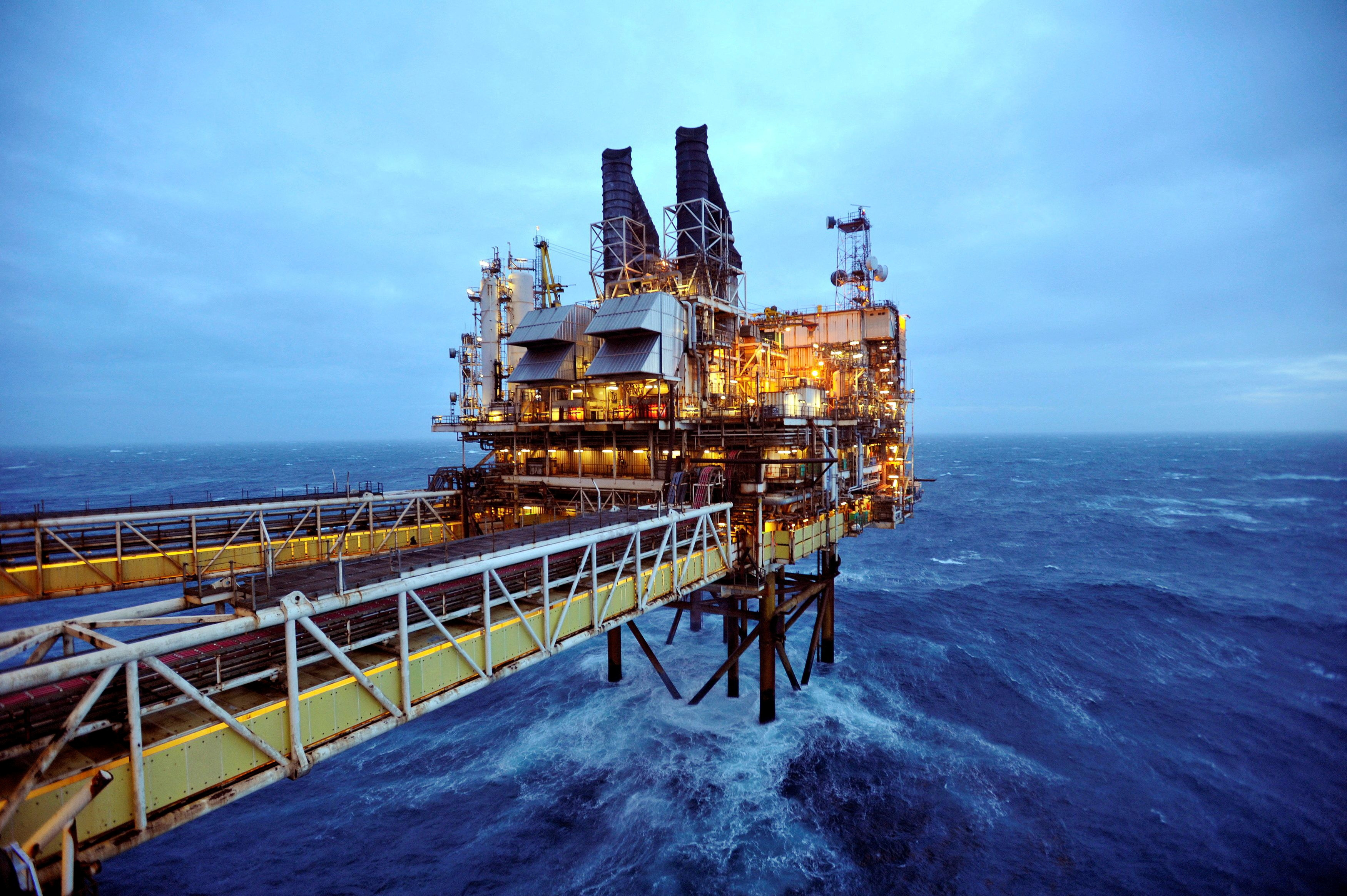 A BP oil platform in the North Sea off Scotland