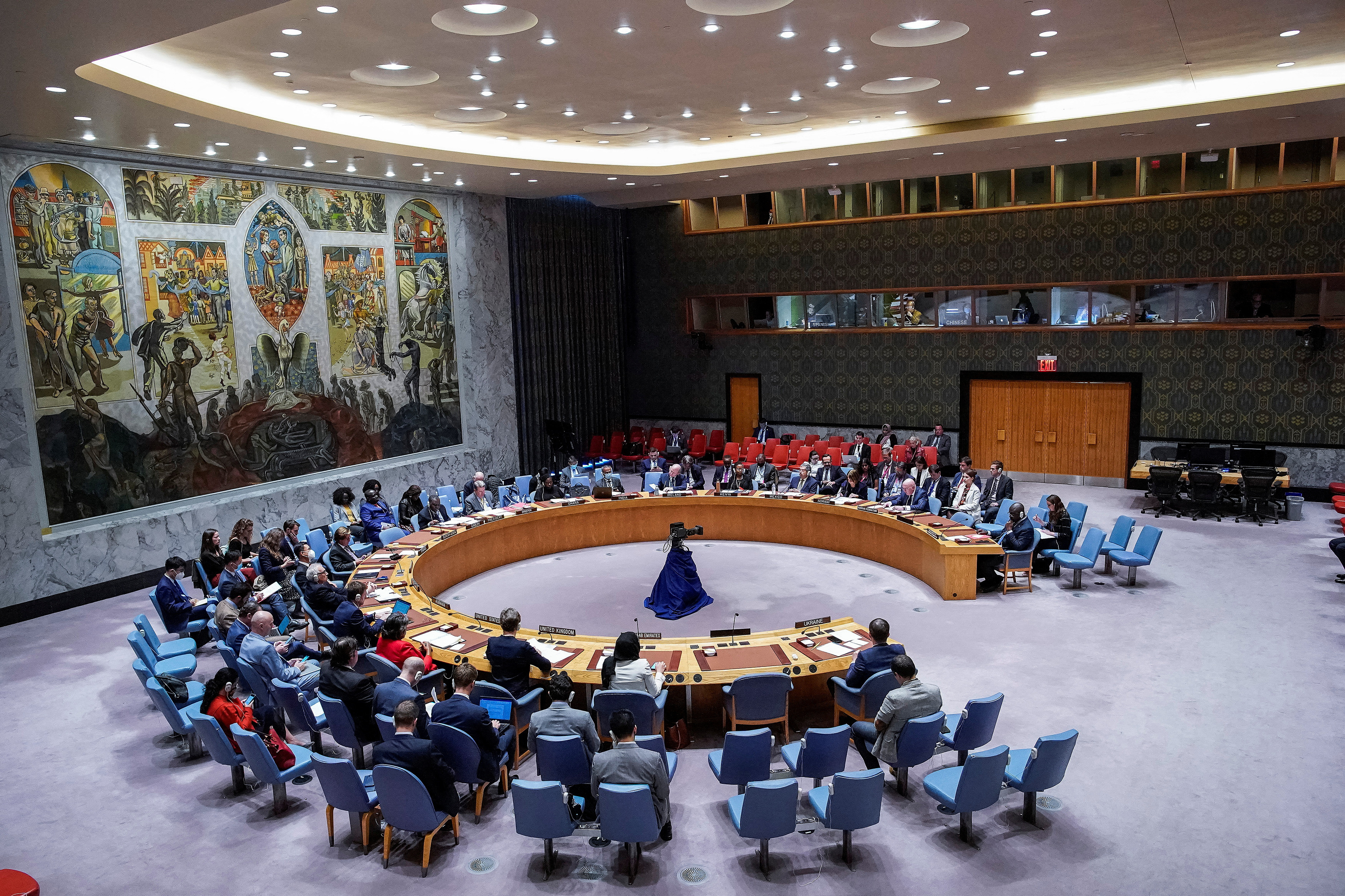 U.N. Security Council members meet to focus on Moscow's accusation that there are 