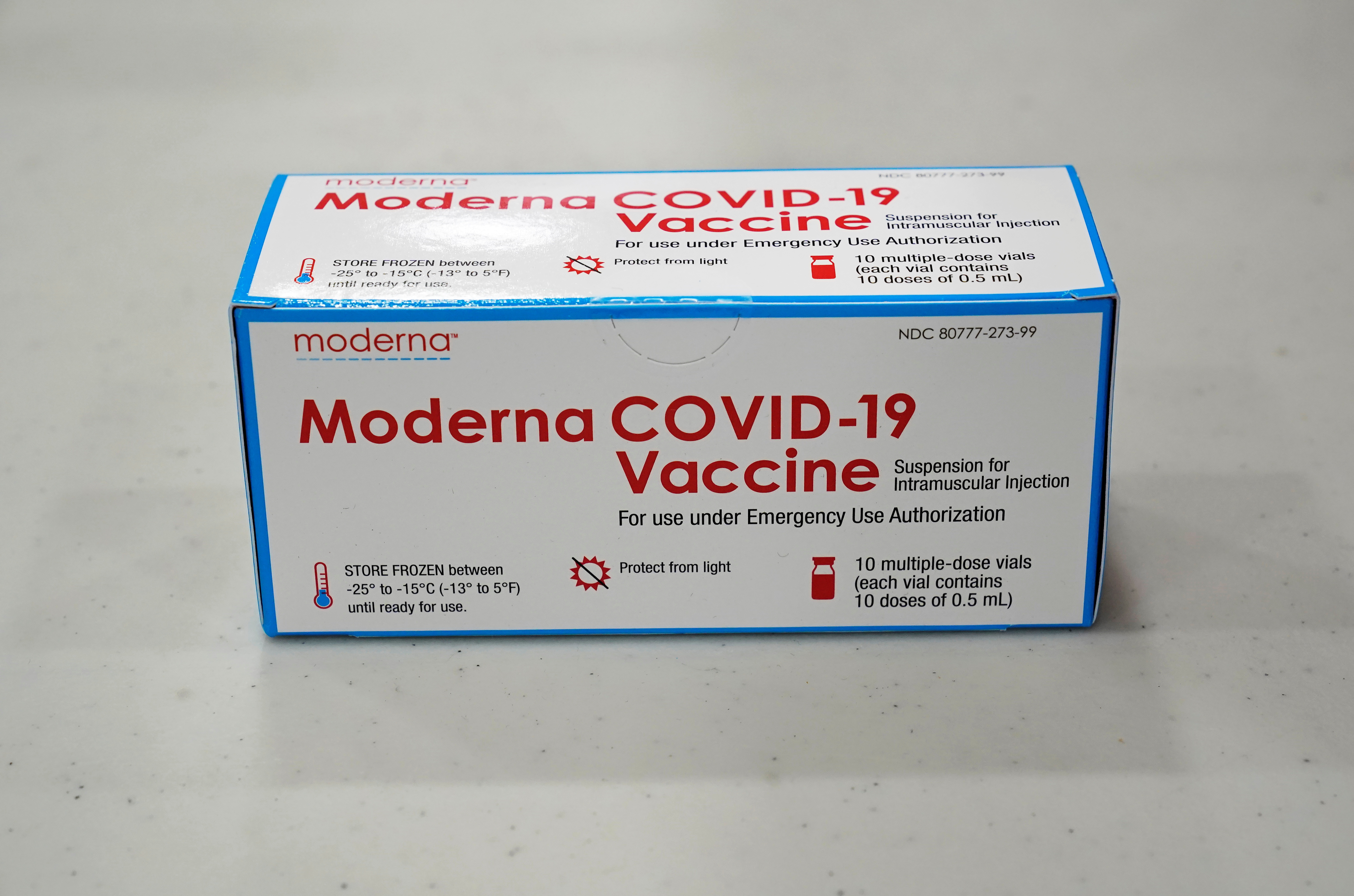 Moderna's COVID-19 vaccine at the McKesson distribution center in Olive Branch, Mississippi
