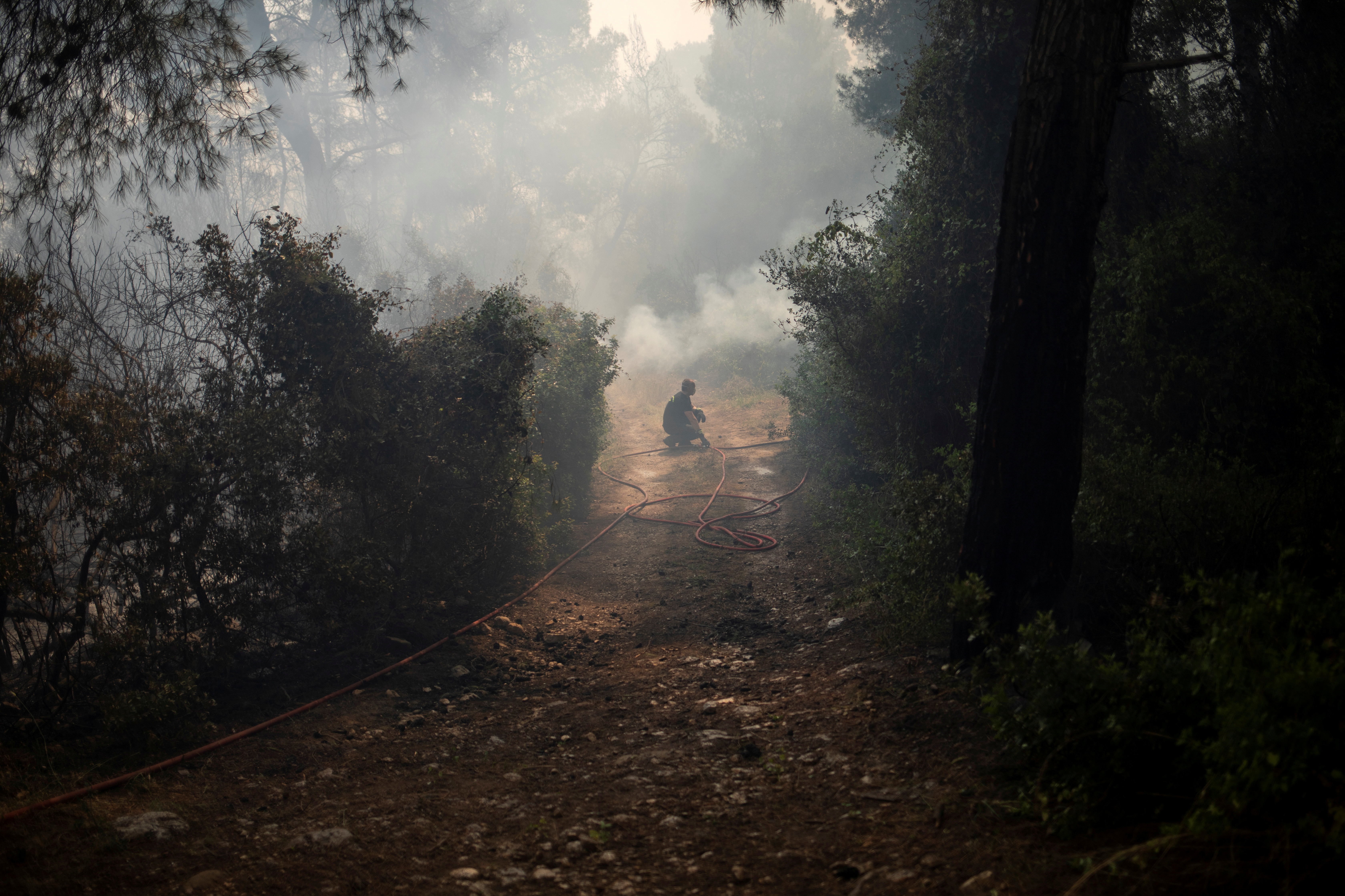 Wildfire in the village of Mazi, near Corinth, Greece