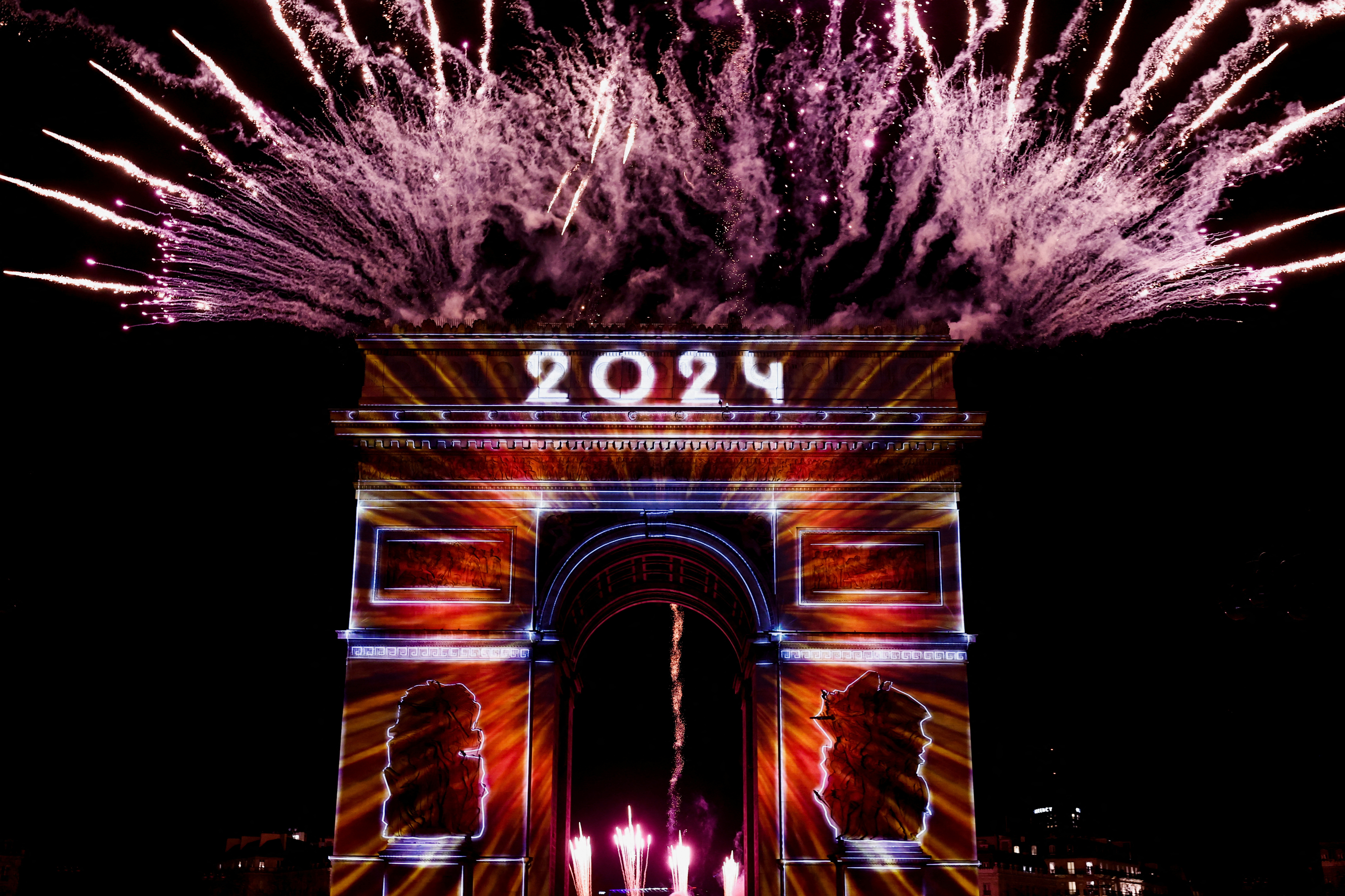 New Year celebrations on the Champs Elysees in Paris