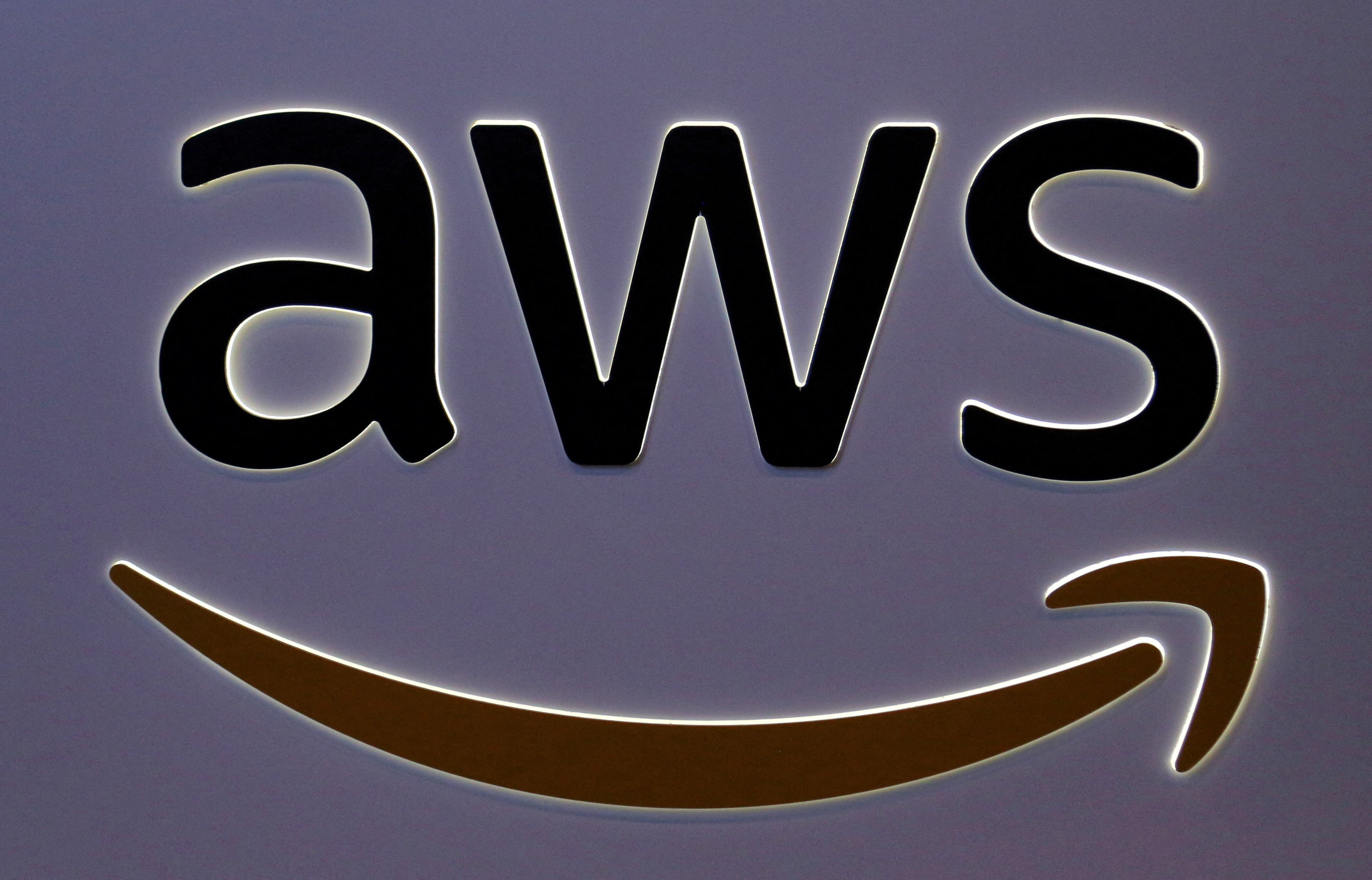 The logo for Amazon Web Services (AWS) is seen in Toronto