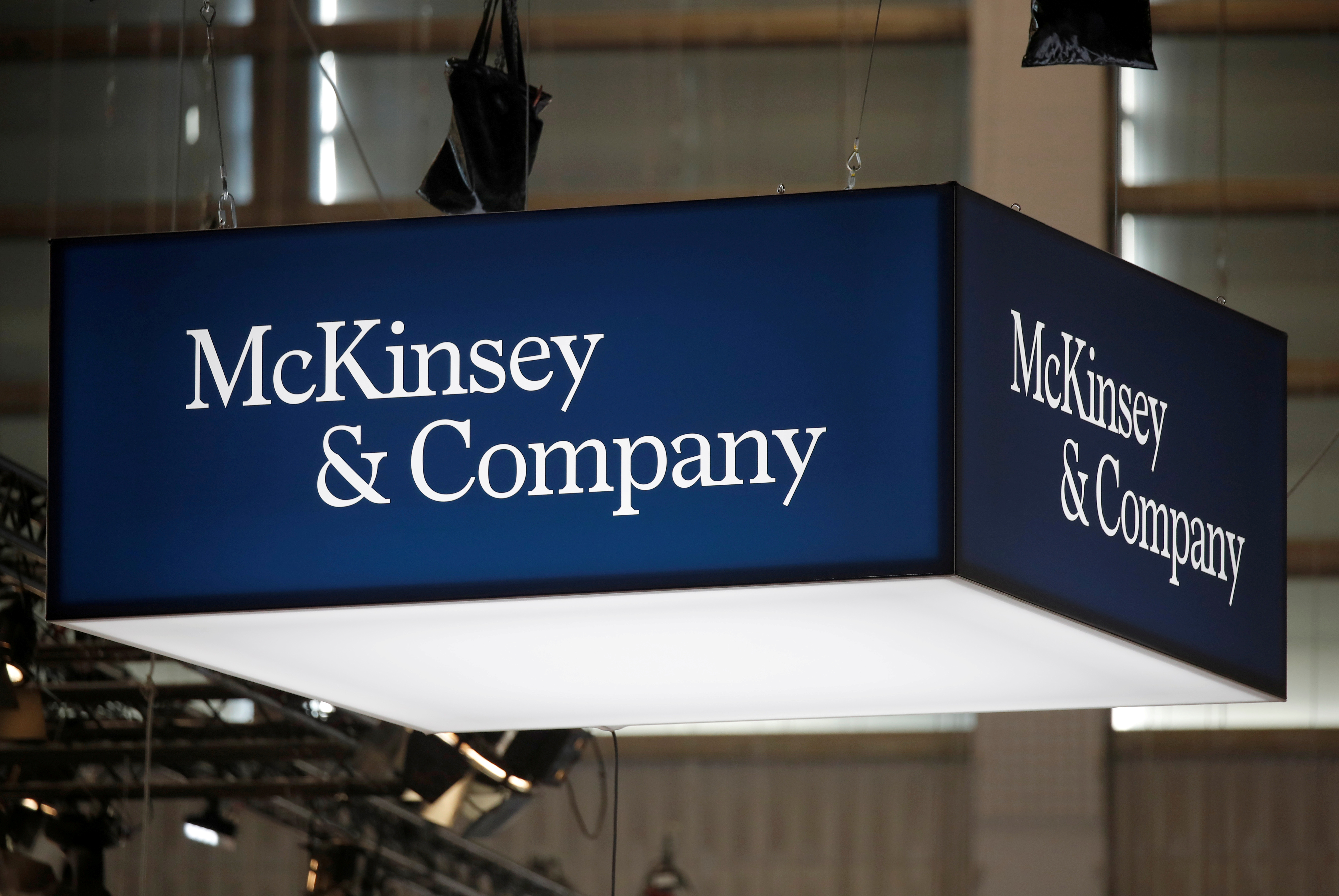 Logo of McKinsey and Company is seen at VivaTech fair in Paris