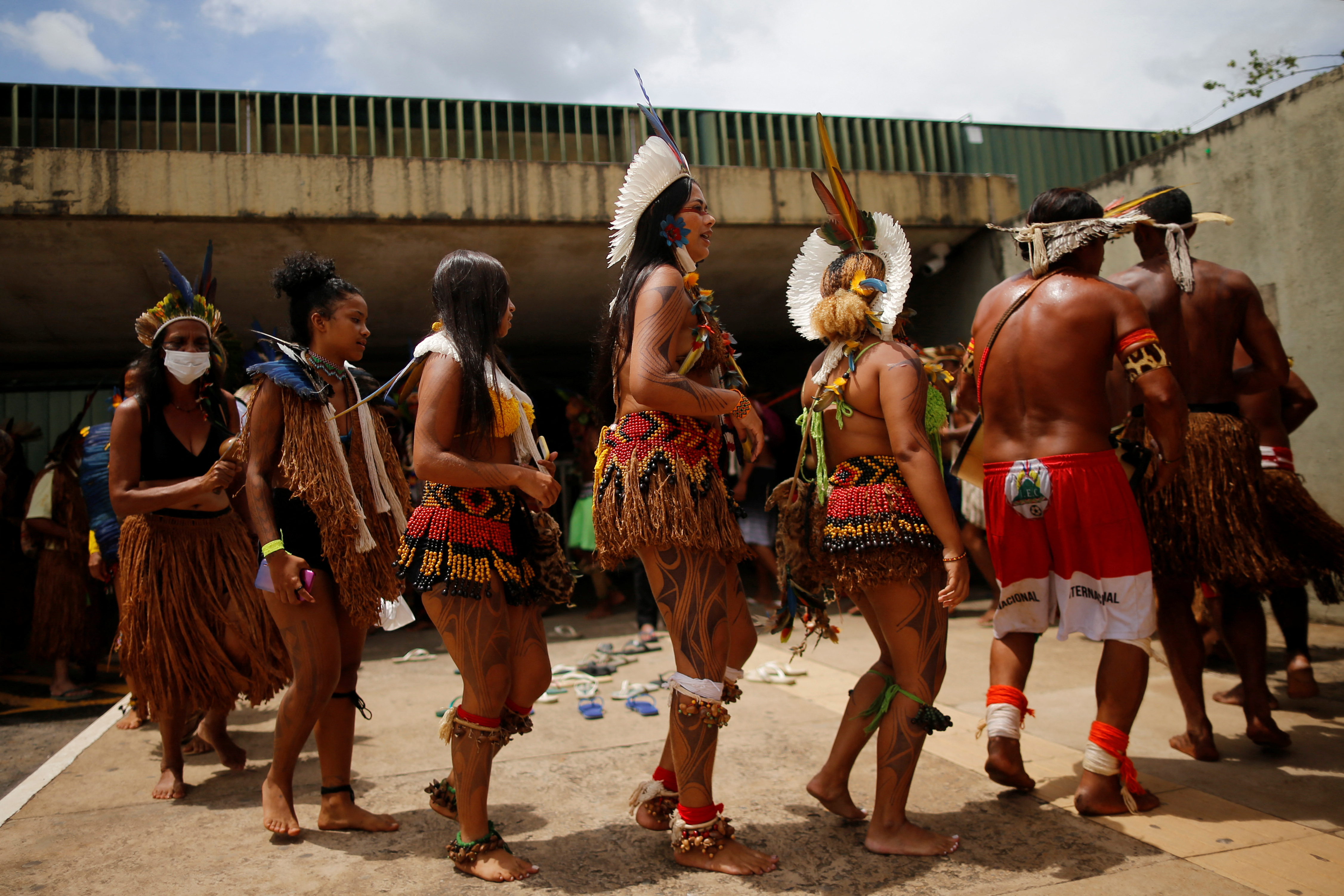 Indigenous demonstration against the Bolsonaro's environmental policies, in Brasilia
