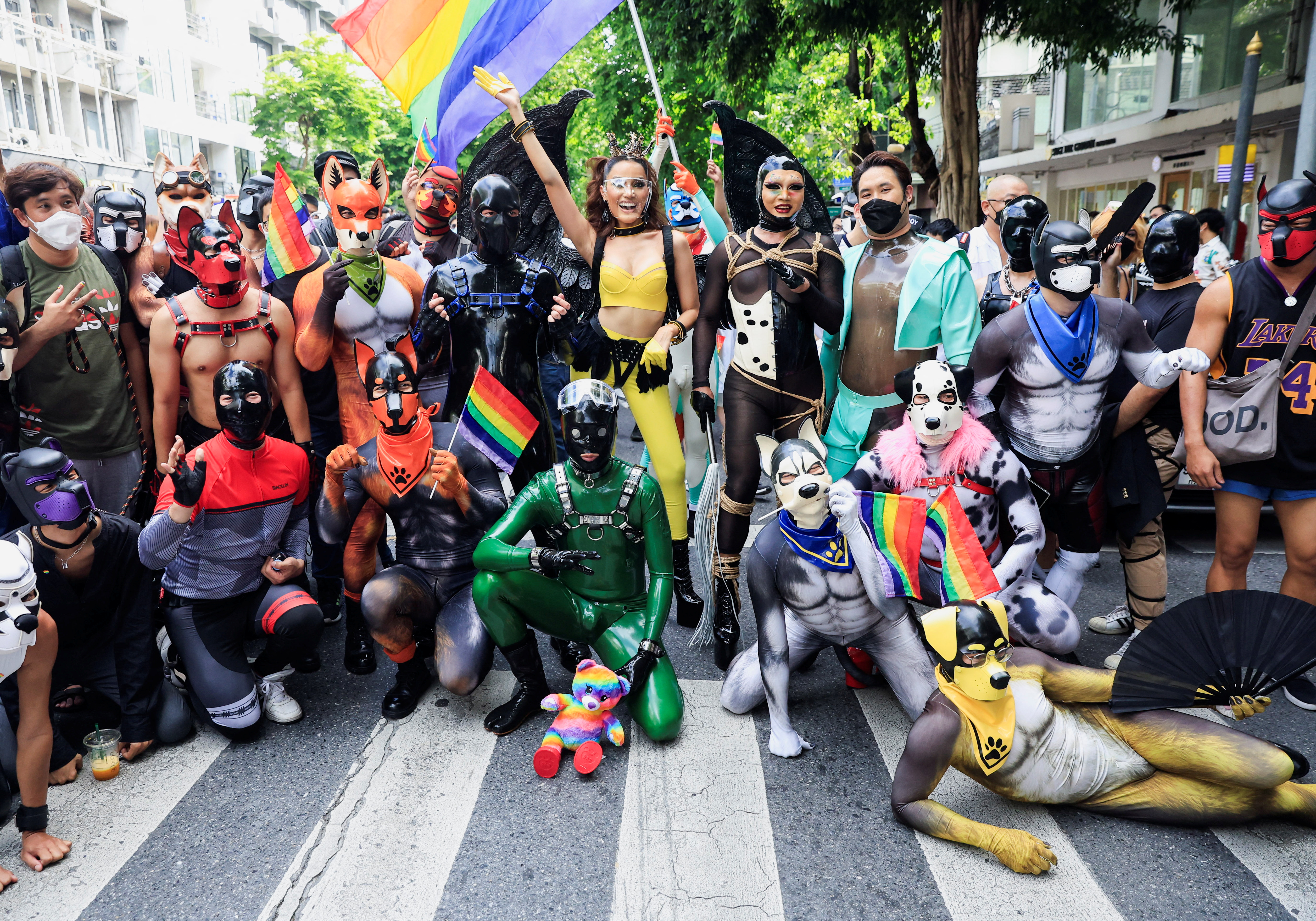 People attend a LGBTQ+ Pride parade, in Bangkok