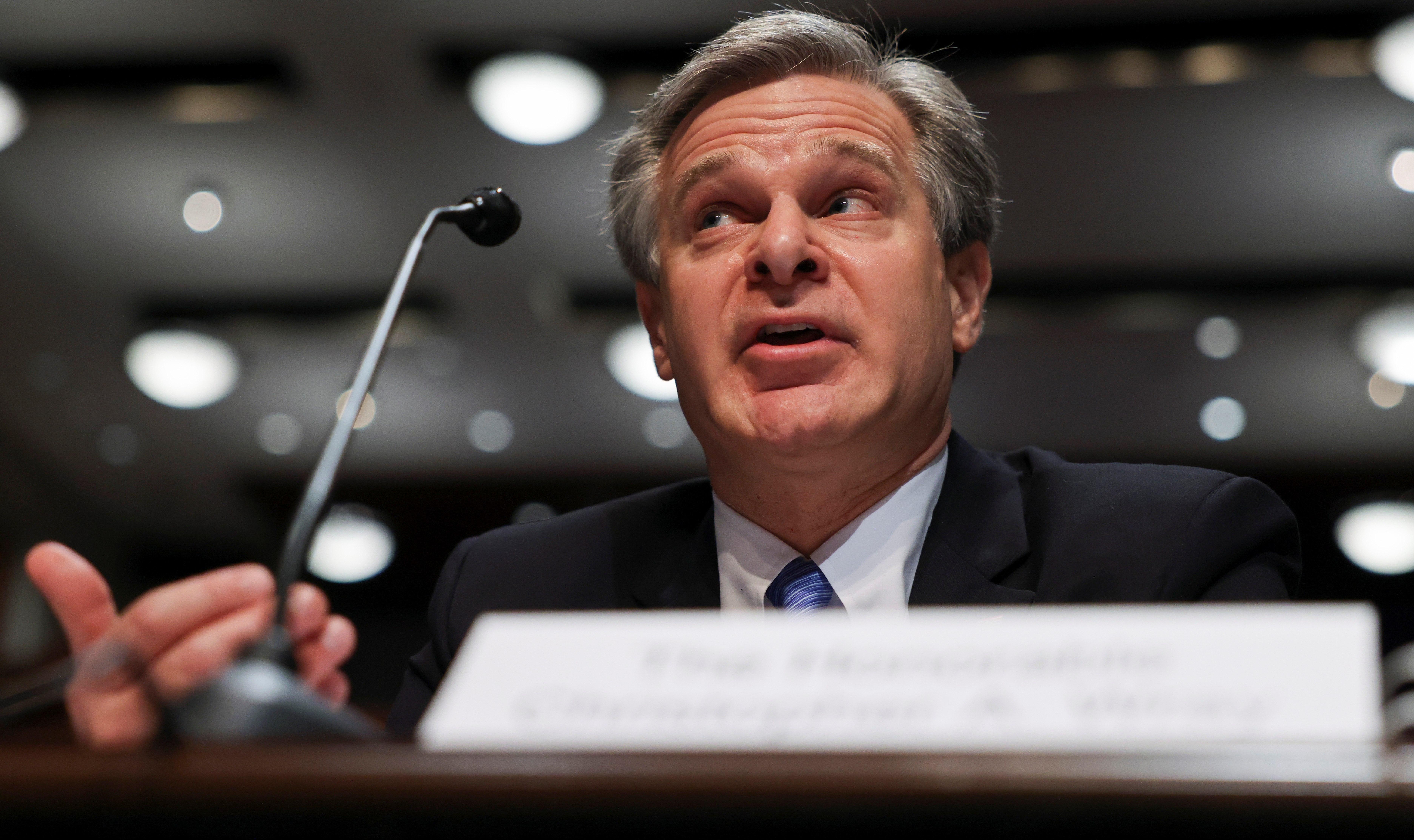FBI Director Christopher Wray testifies before the House Judiciary Committee on Capitol Hill in Washington