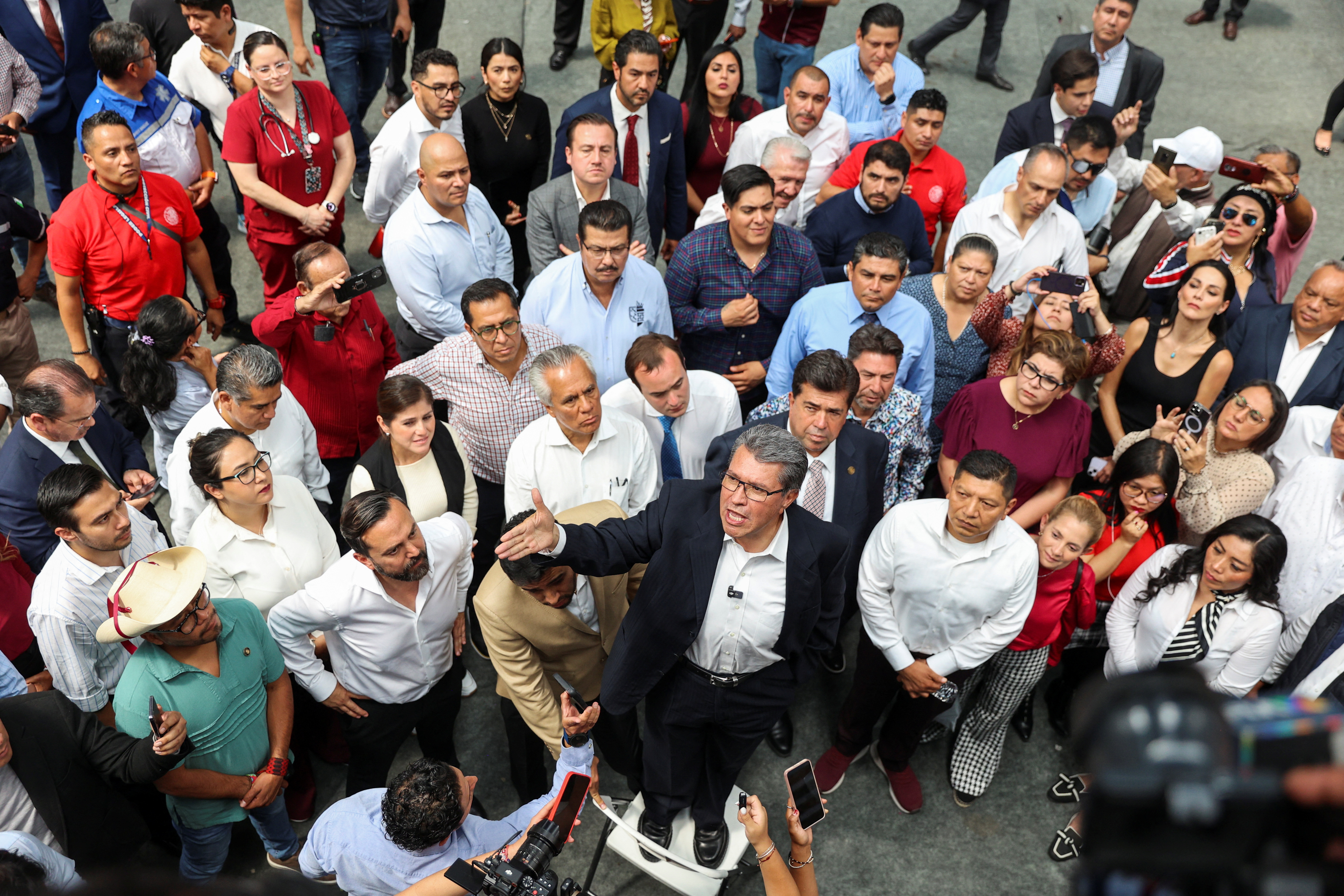 Lawmakers hold a session at the Magdalena Mixhuca Sports Complex to debate a controversial judicial reform, in Mexico City