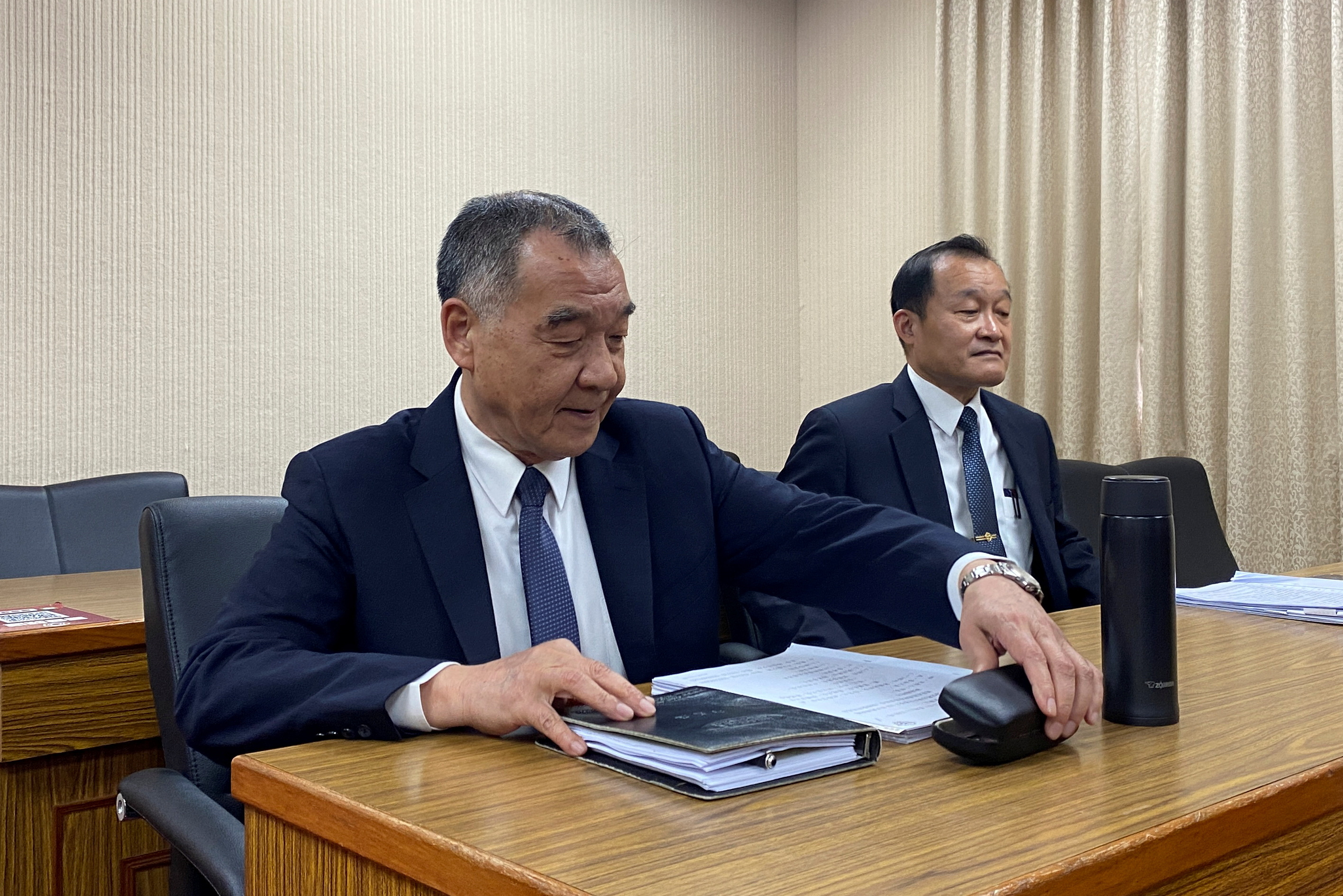 Taiwan Defence Minister Chiu Kuo-cheng attends a parliament session in Taipei