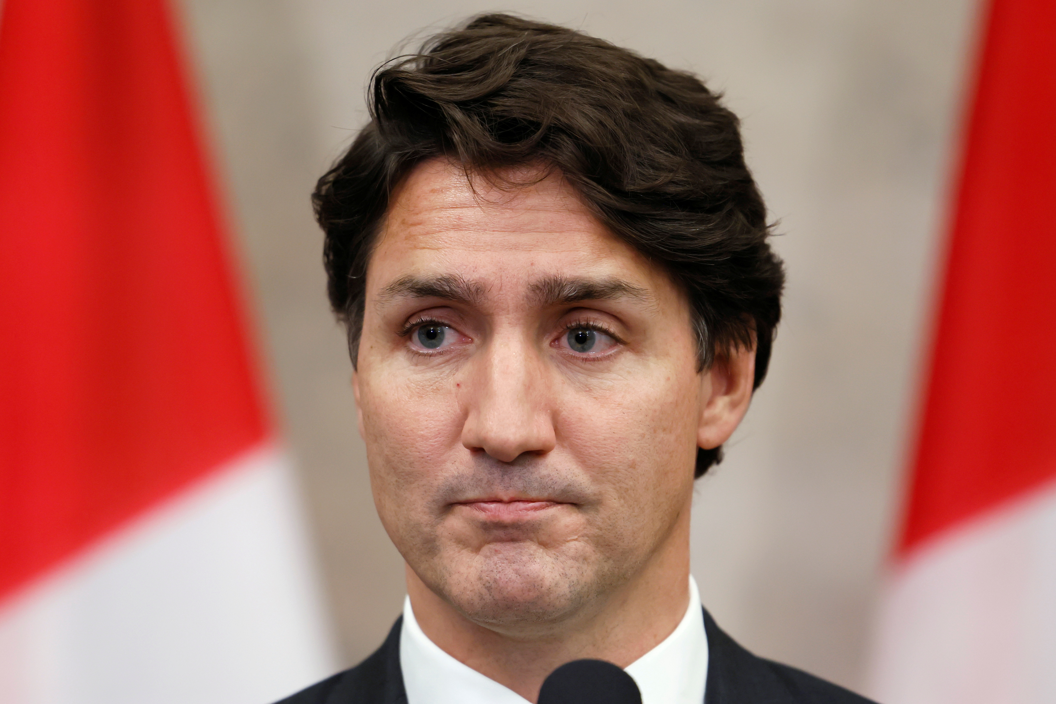 Canada's Prime Minister Justin Trudeau holds a press conference in Ottawa