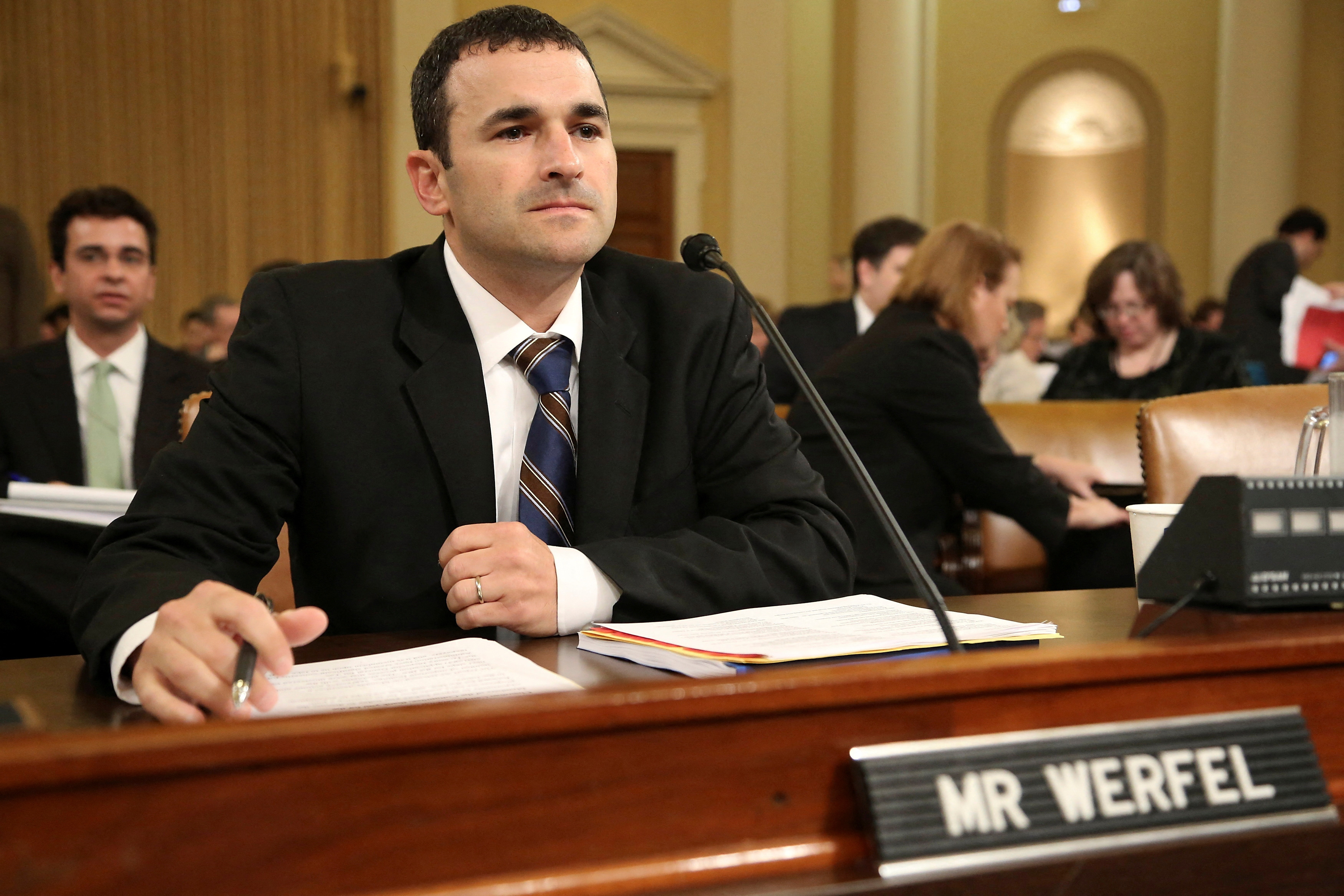Werfel takes his seat to testify before a House Ways and Means Committee hearing on the status of the IRS's targeting of political groups, on Capitol Hill in Washington