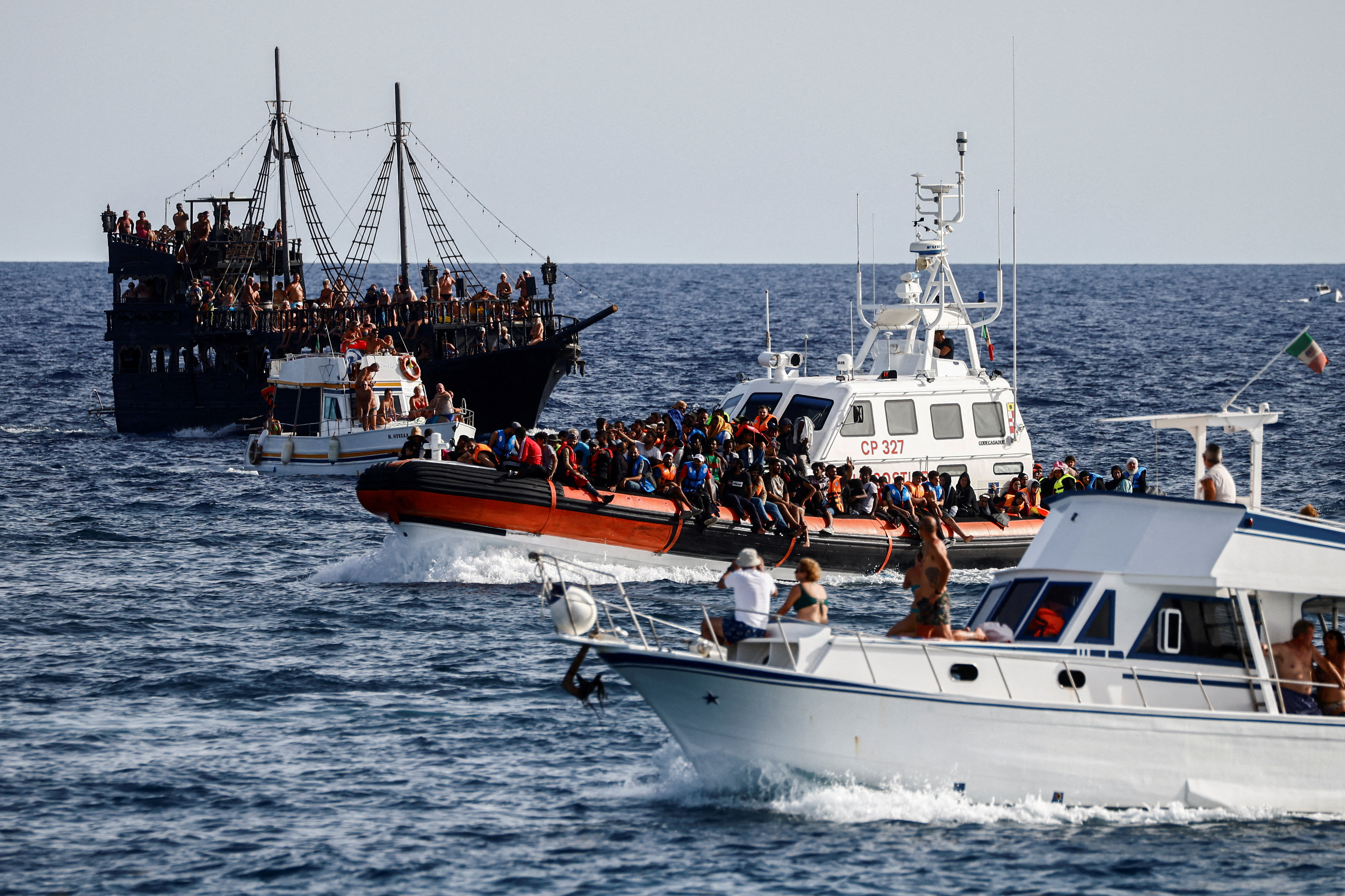 Migrants in Lampedusa