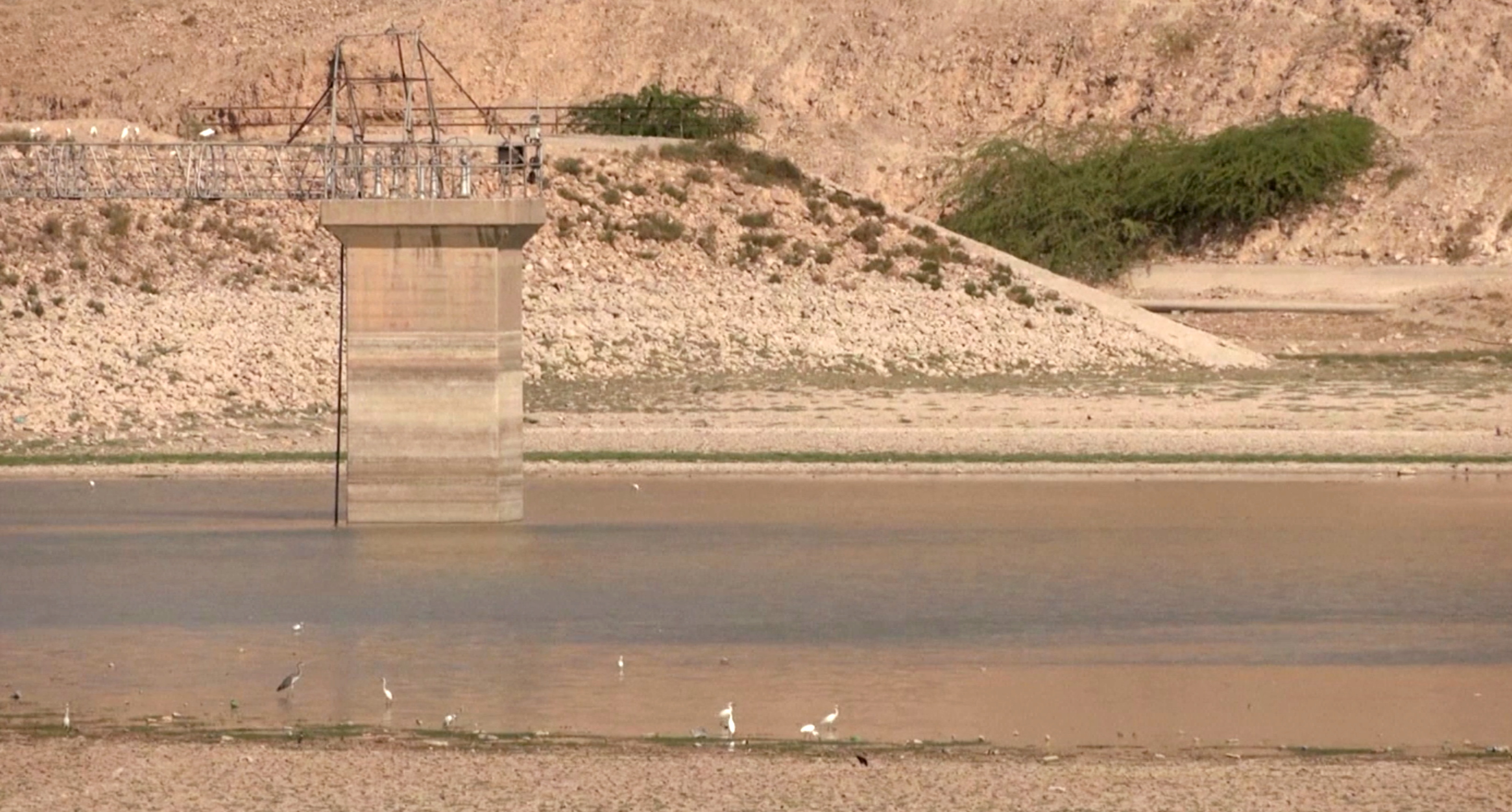A screen grab shows the Wadi Sheib reservoir in Balqa