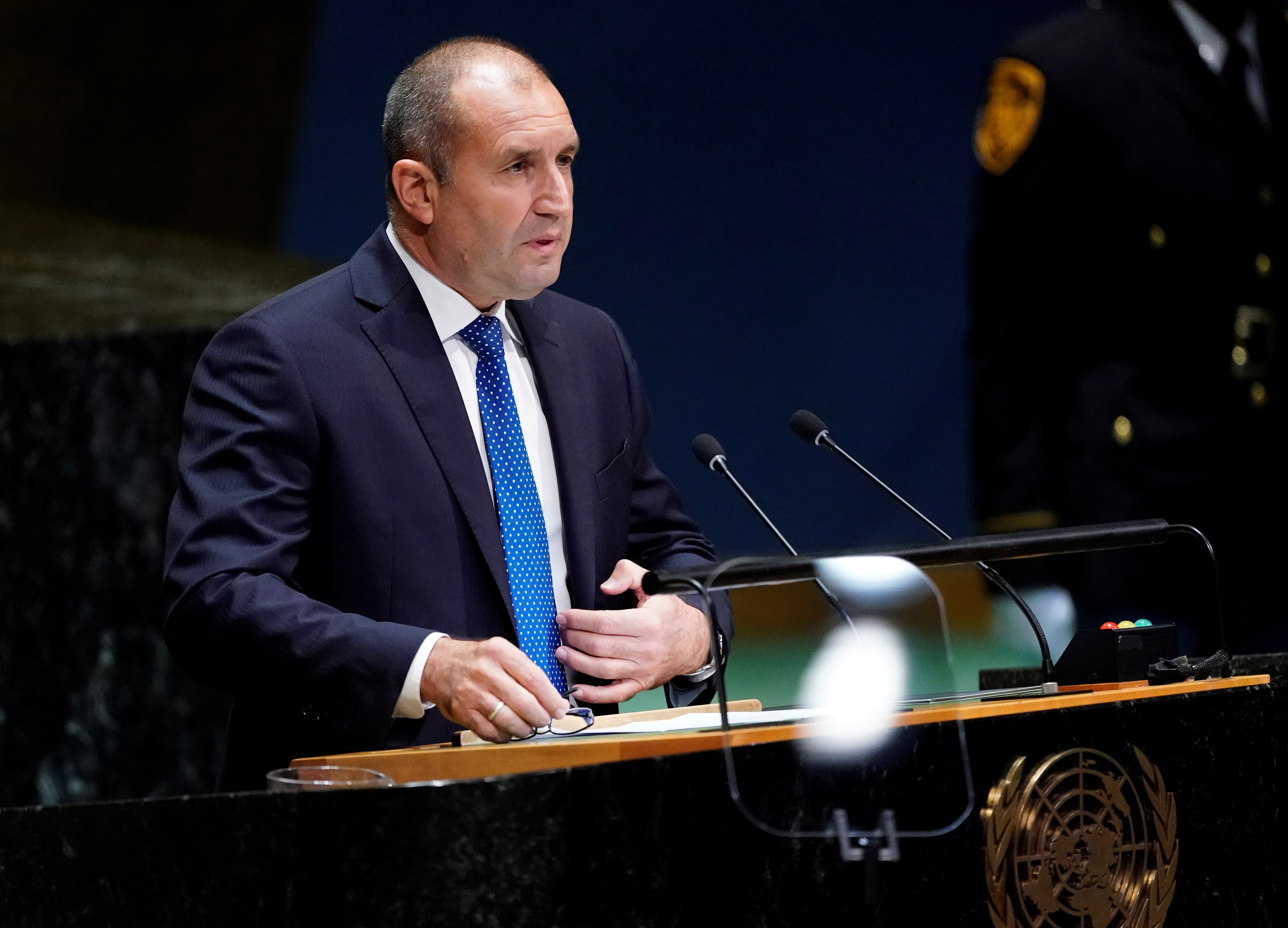 Bulgaria's President Rumen Radev addresses the 74th session of the United Nations General Assembly at U.N. headquarters in New York City, New York, U.S.
