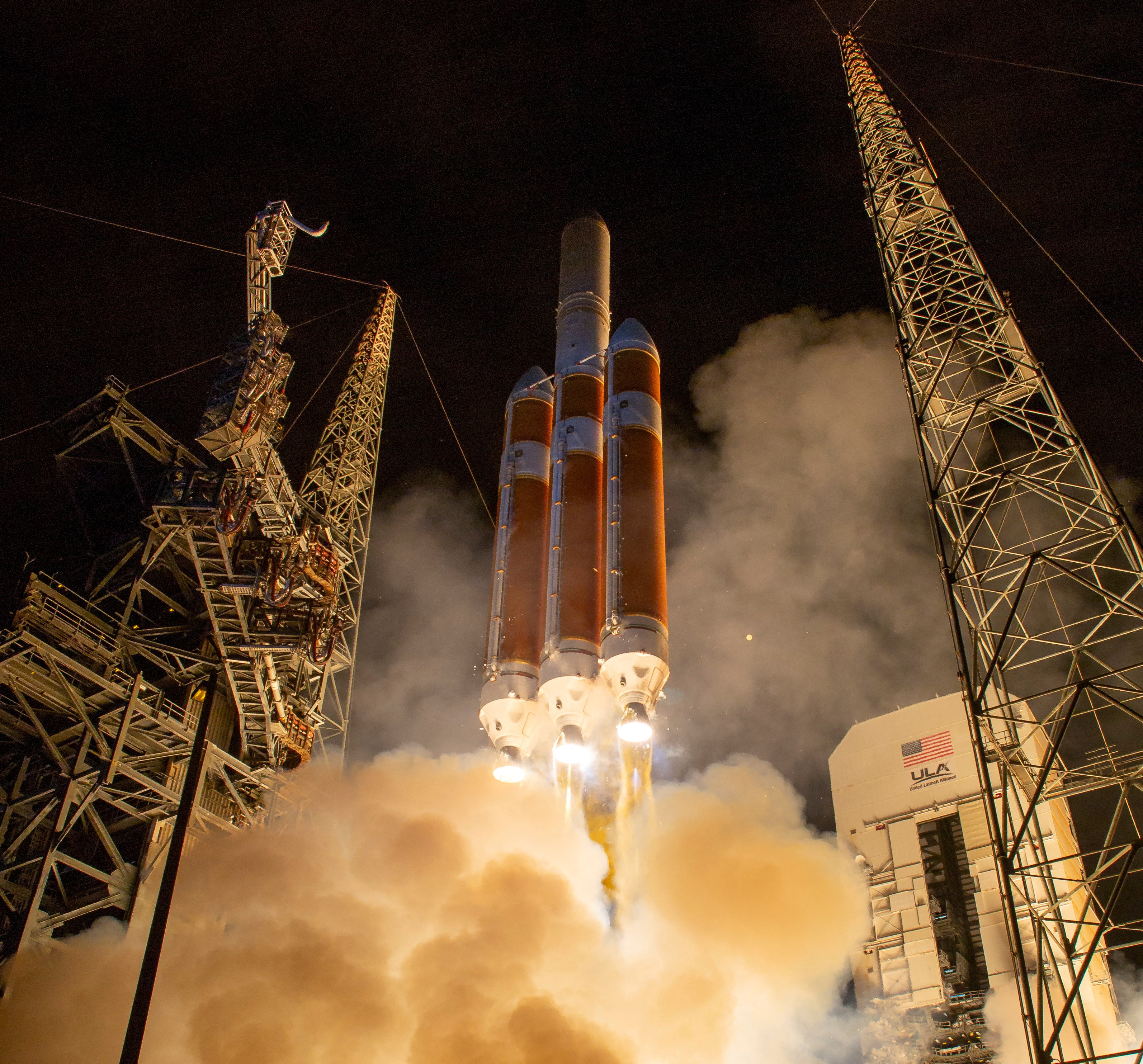 The United Launch Alliance Delta IV Heavy rocket launches NASA's Parker Solar Probe to the Sun
