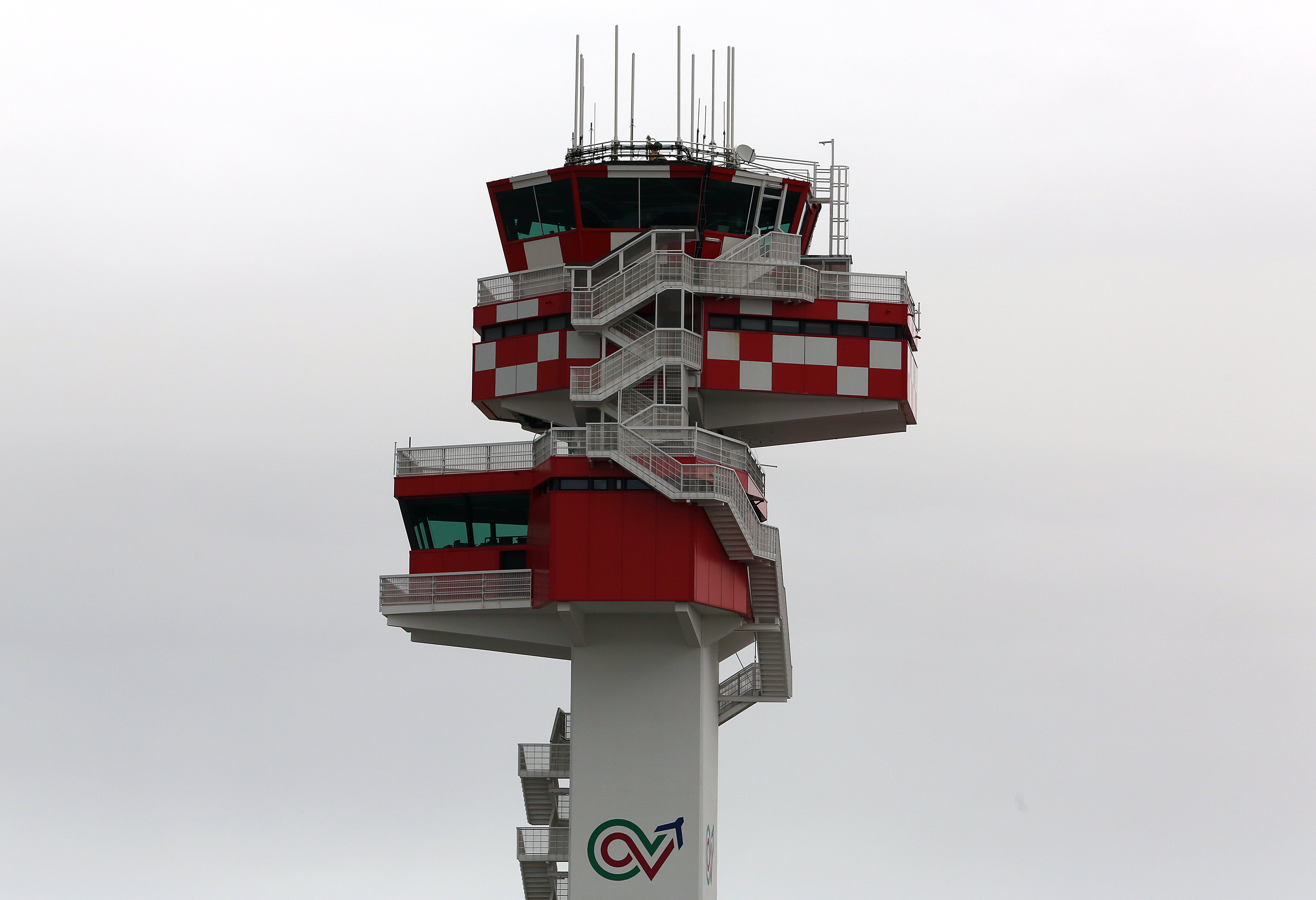 ENAV control tower is seen at the Fiumicino's International airport near Rome