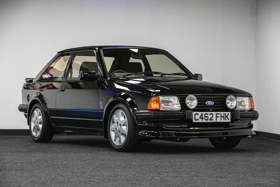 A 1985 Ford Escort RS Turbo S1 car formerly driven by the late Princess Diana offered for sale via Silverstone Auctions