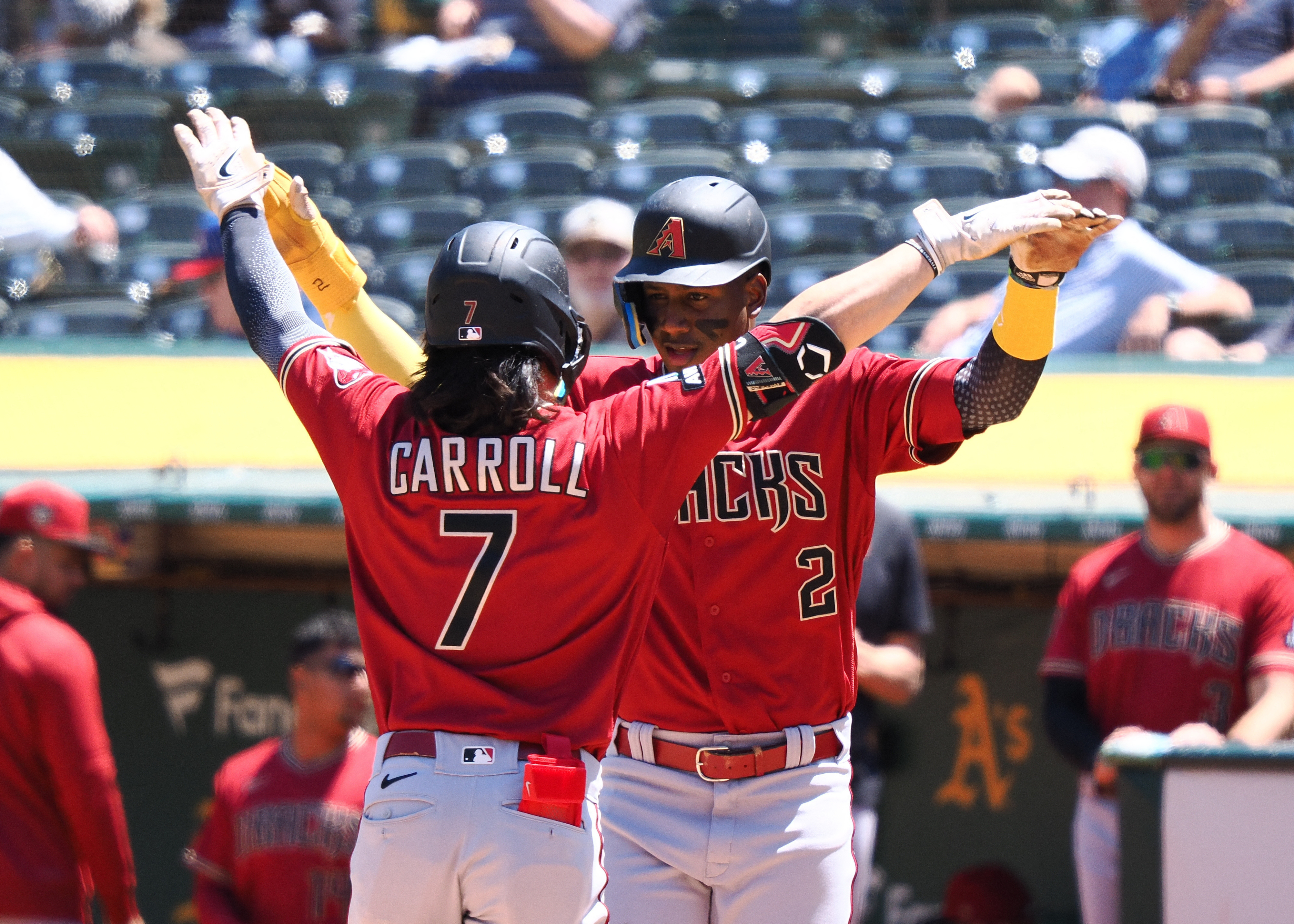 Arizona Diamondbacks fans react as outfielder Dominic Fletcher