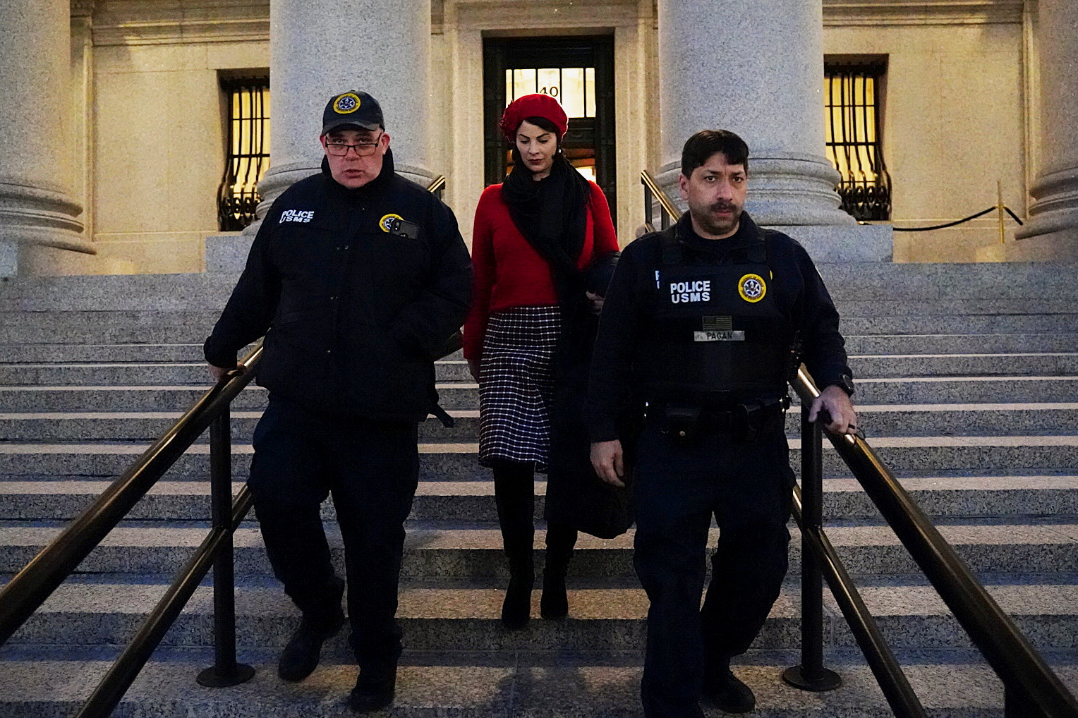 Sarah Ransome departs the court on the first day of the Ghislaine Maxwell trial in the Manhattan borough of New York City, New York, U.S., November 29, 2021.  REUTERS/Carlo Allegri