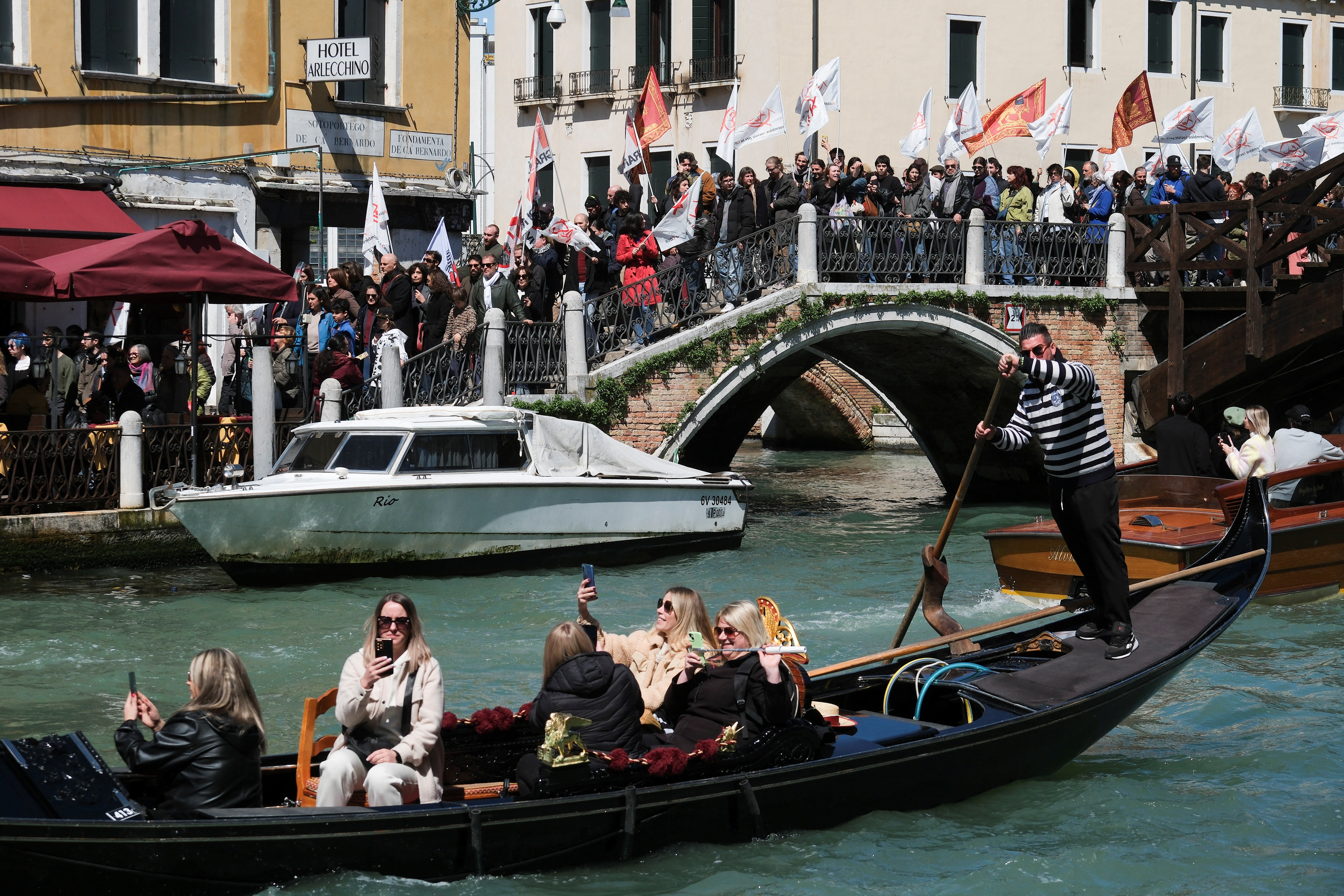 Protest against the introduction of the registration and tourist fee to visit the city of Venice