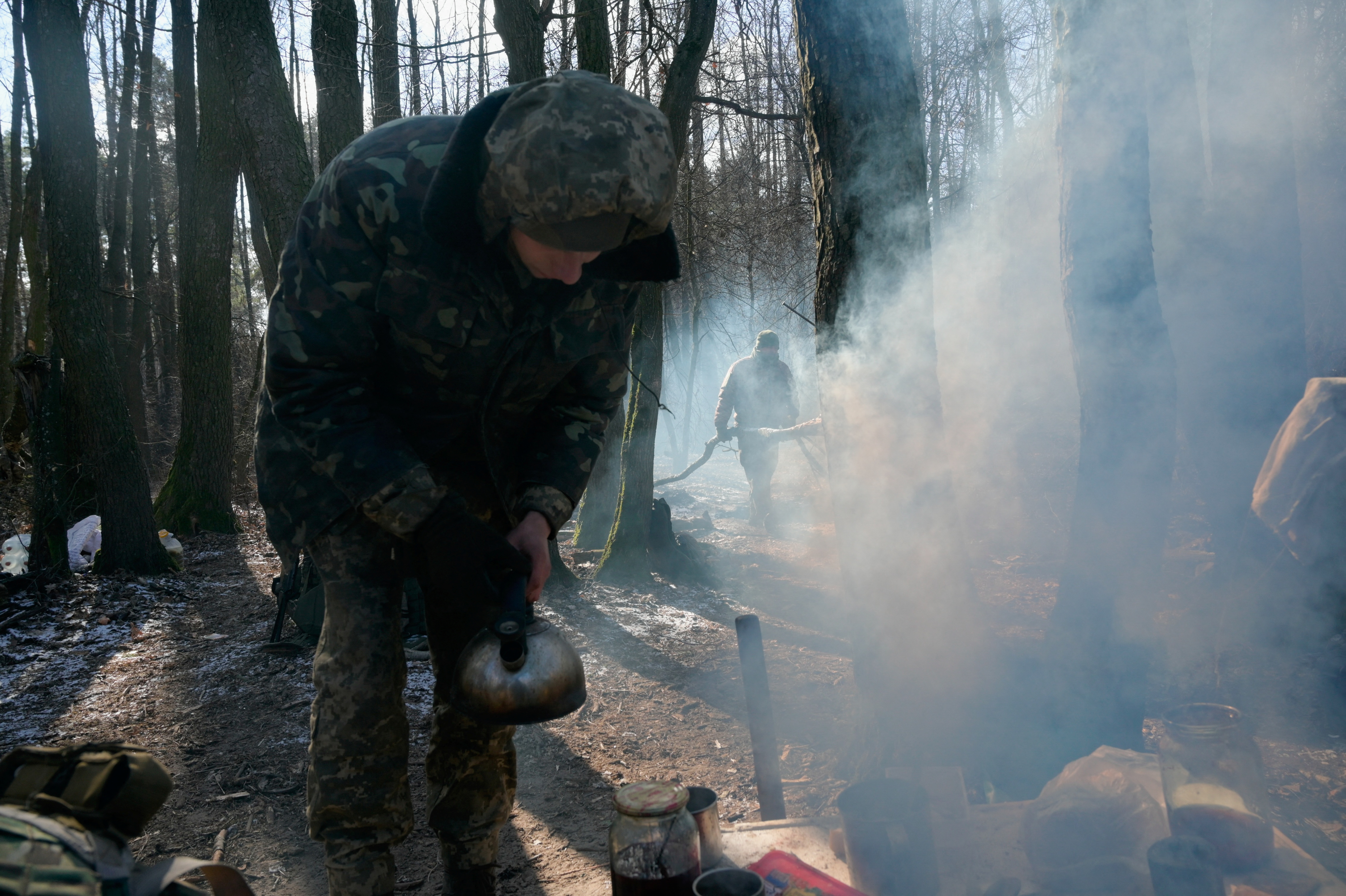 Russia's invasion of Ukraine continues, near Demydiv